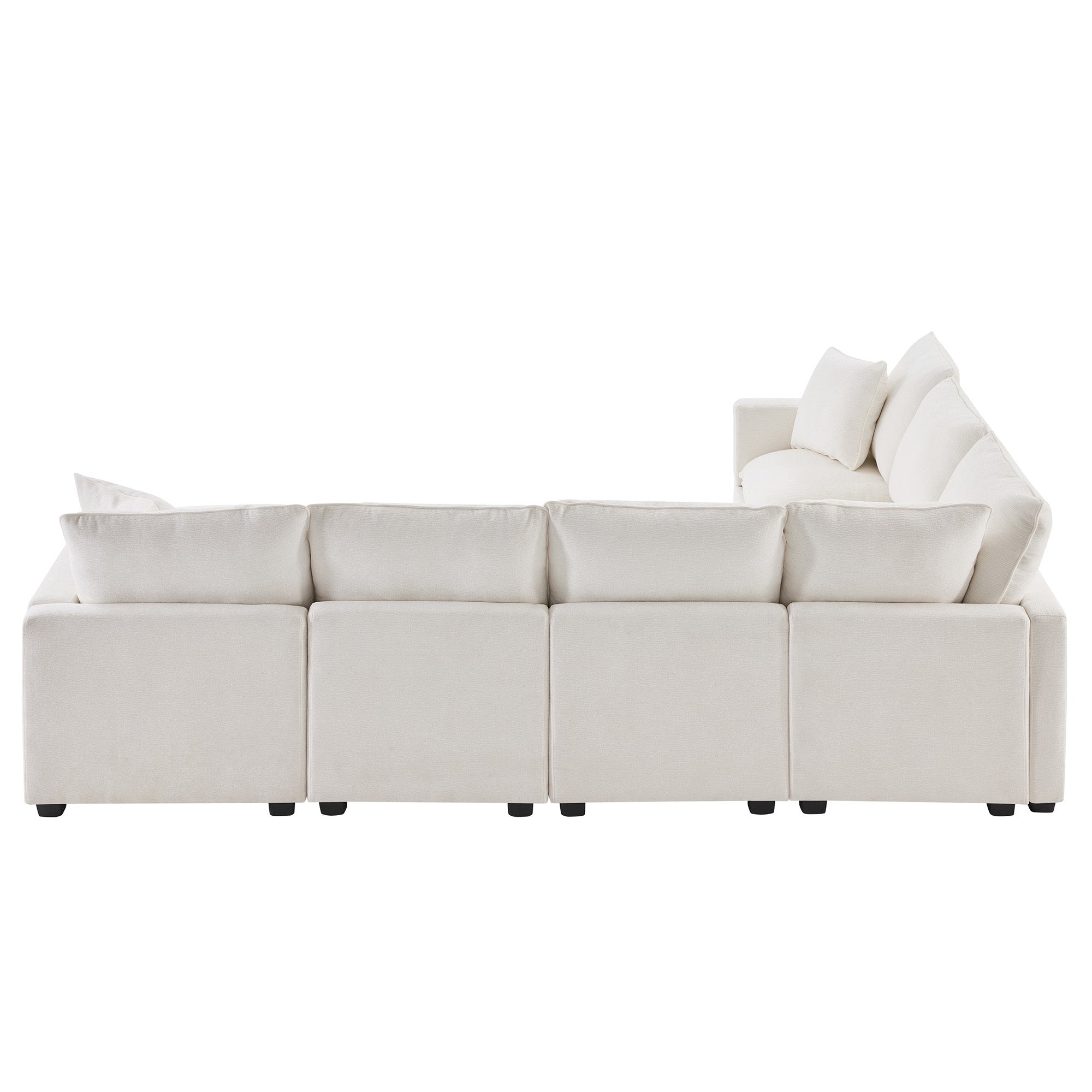 Chenille Modular U-Shape Sectional Sofa, Seats 7