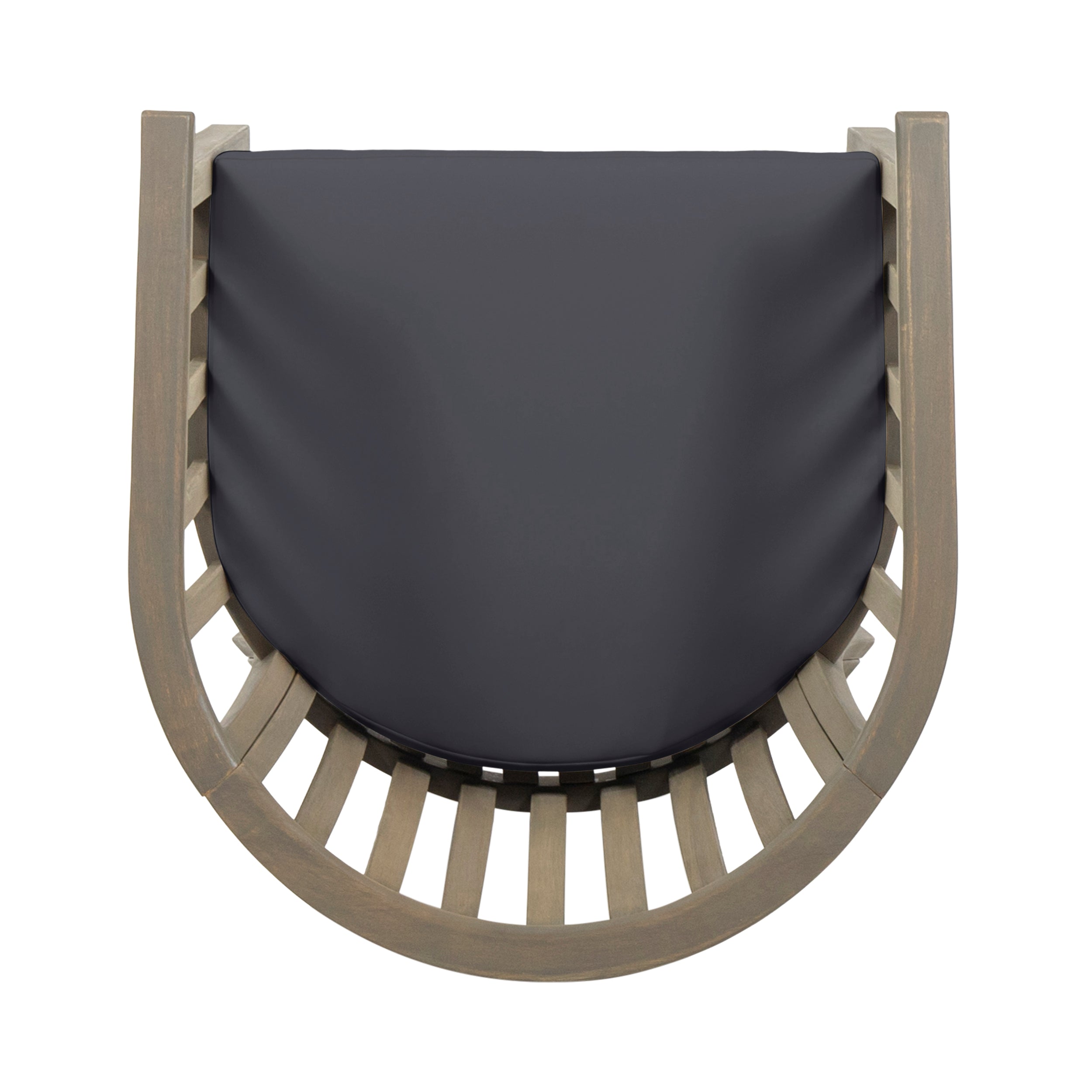 Venerable Outdoor Dining Chair with Slatted Back and Cushion Seat, Set of 2