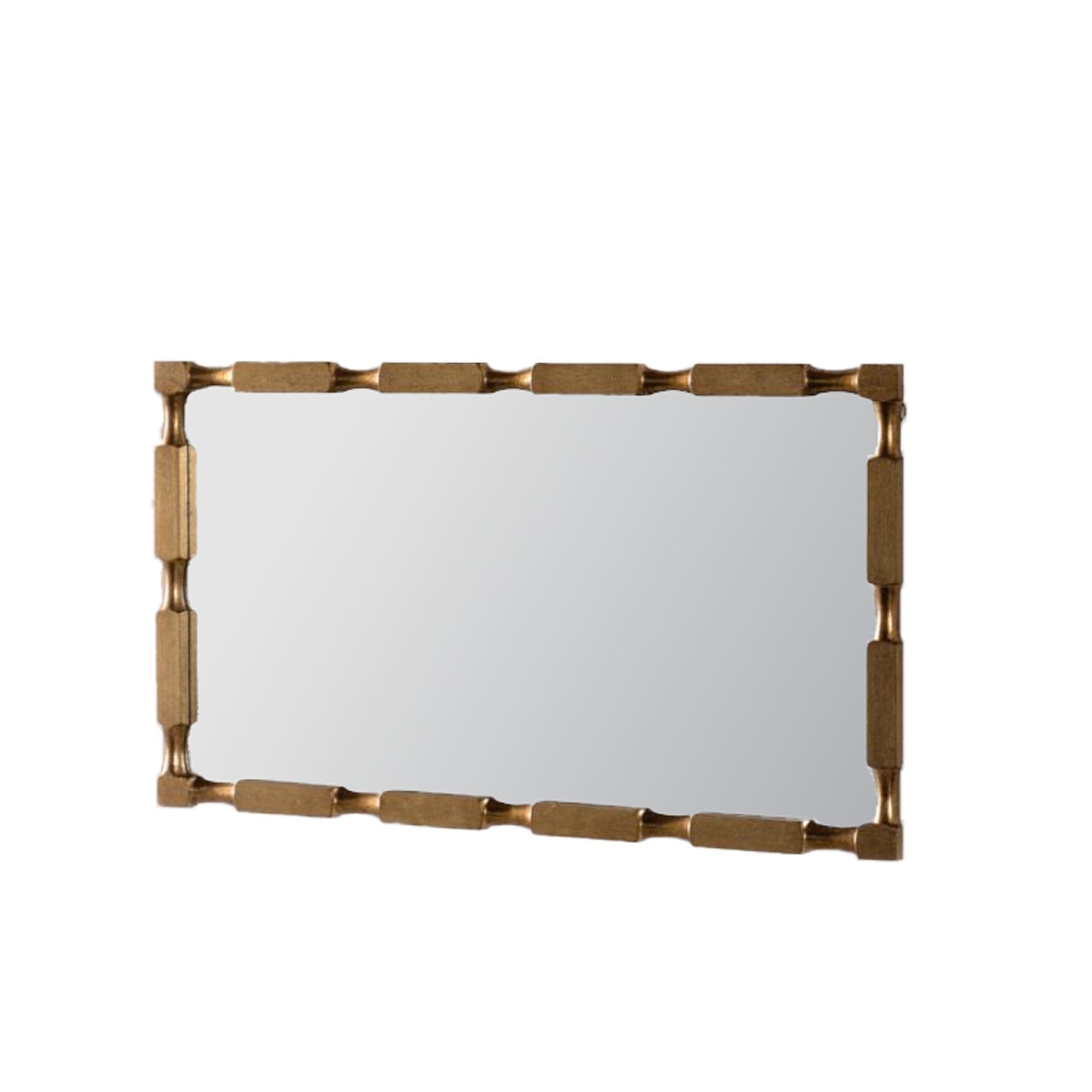 Gold Bamboo-Style Rectangular Wall Mirror