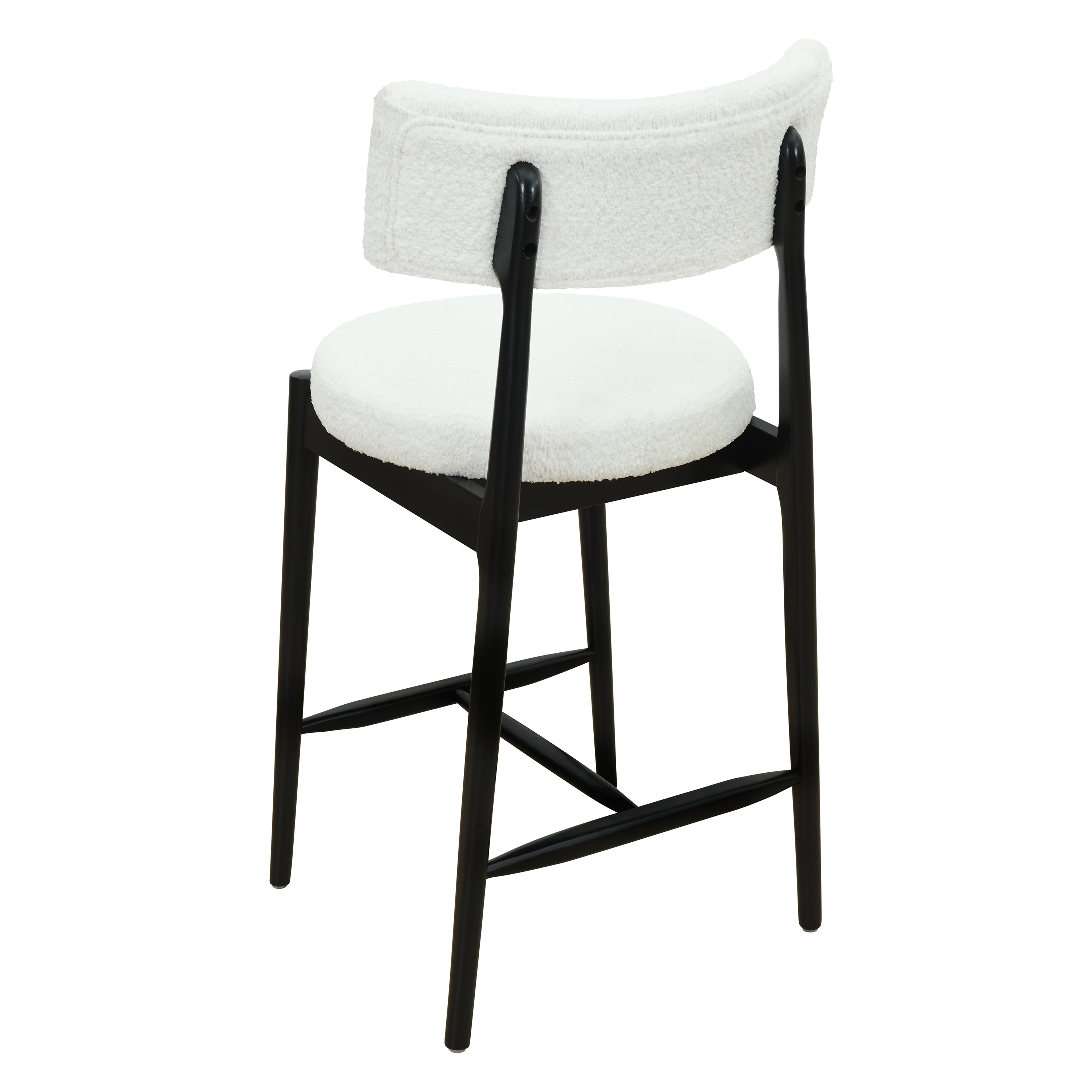 Harveston Mid Century Modern Boucle Upholstered Counter Stools, Set of 2