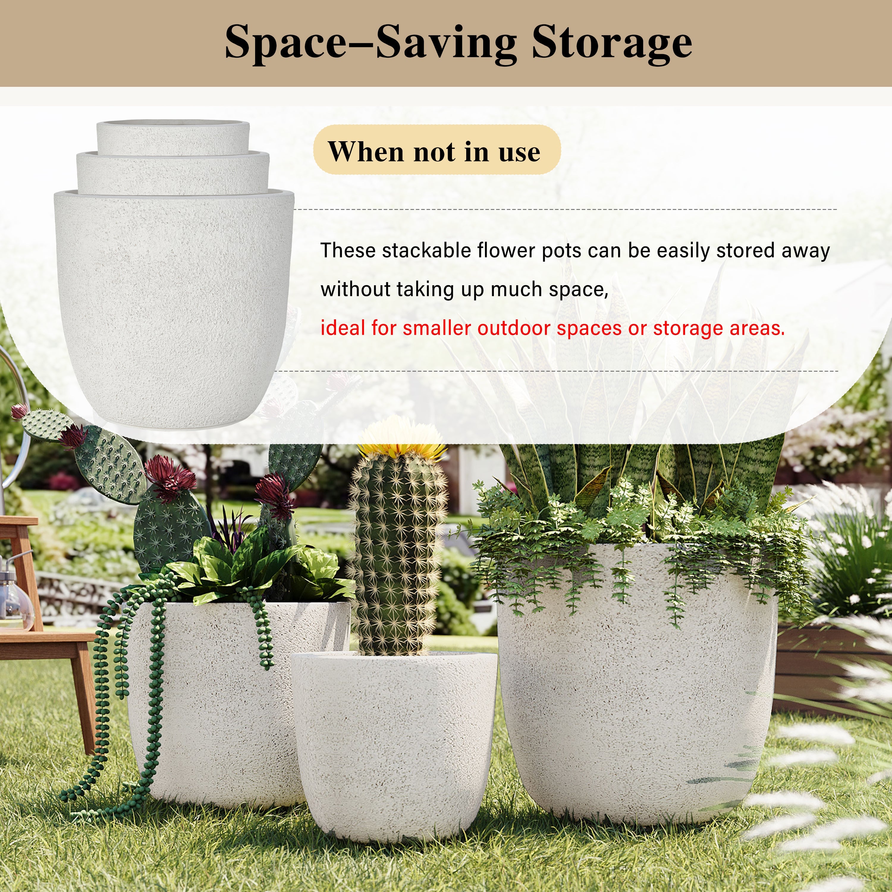 Lightweight Matte Textured Outdoor Planter