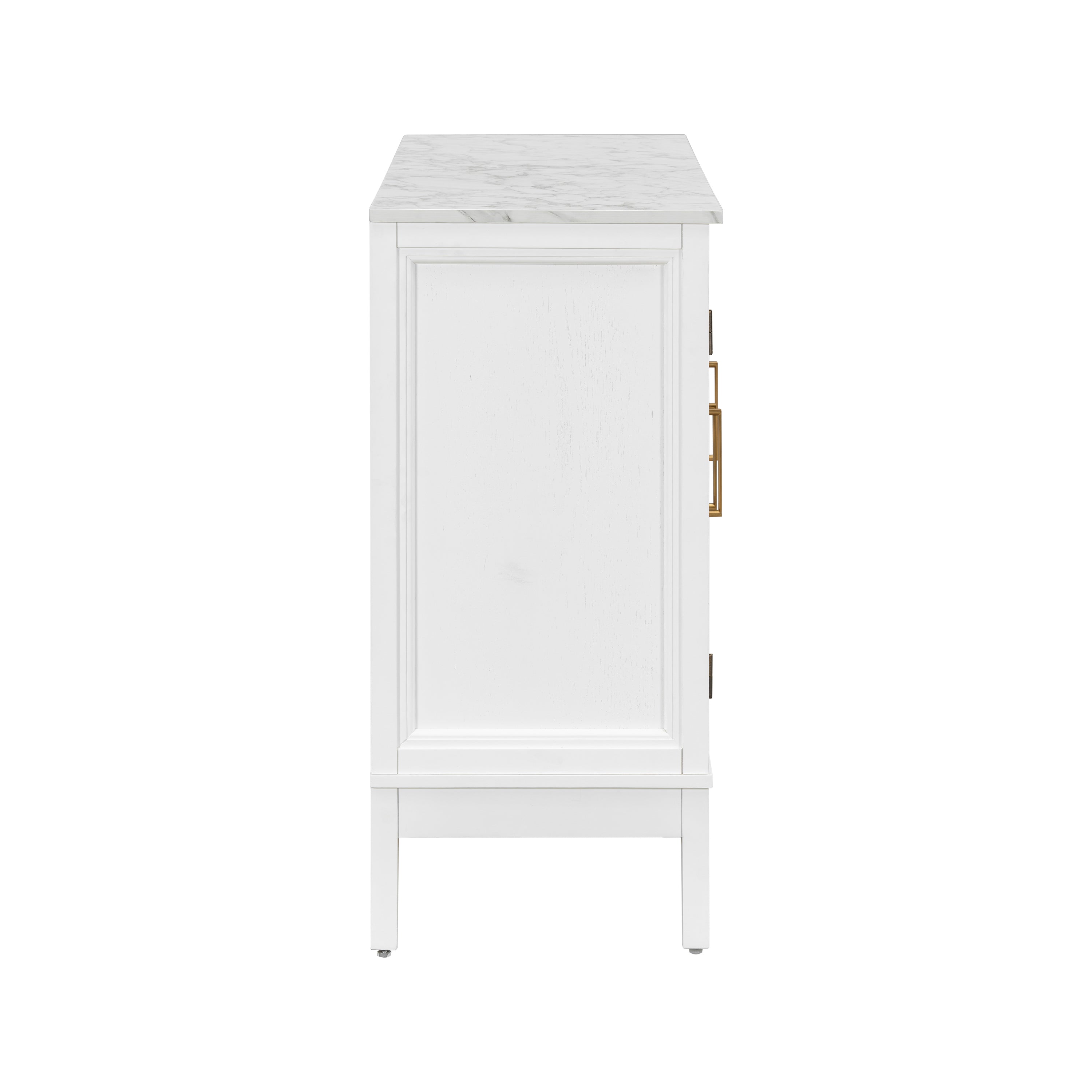 3-Door Storage Cabinet with Glass Doors
