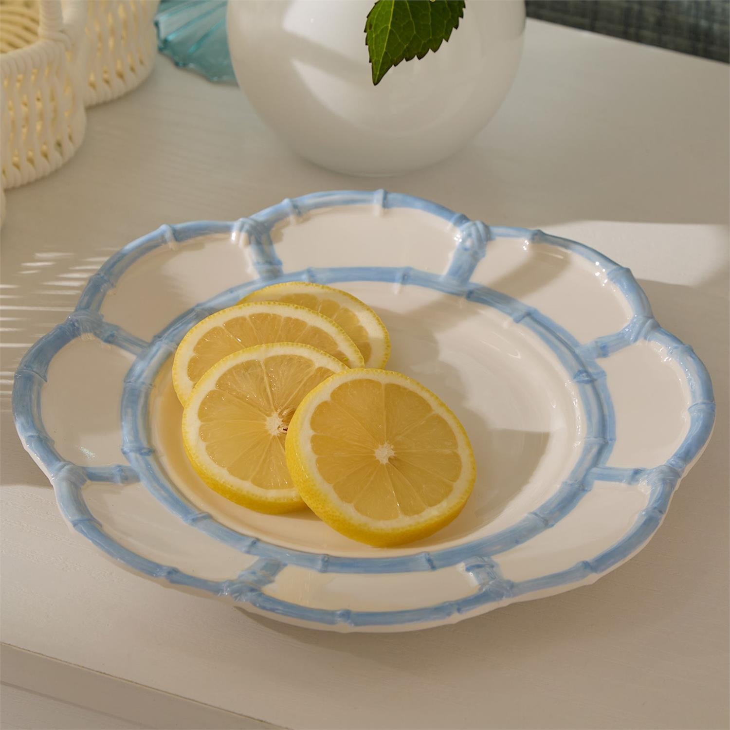 French Blue Bamboo Touch Salad / Dessert Plate, Set of 4