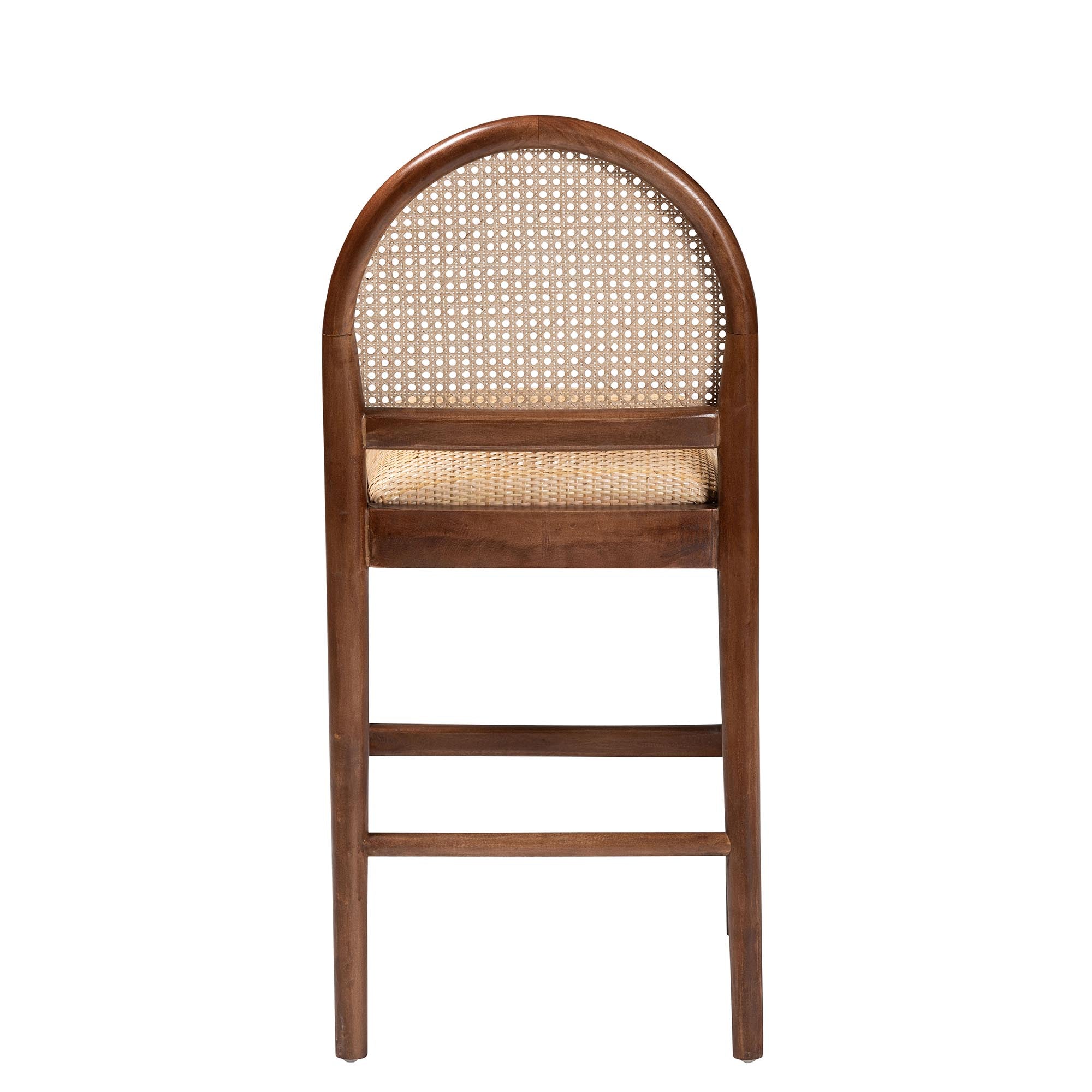 Mason Rattan and Acacia Wood Counter Stool