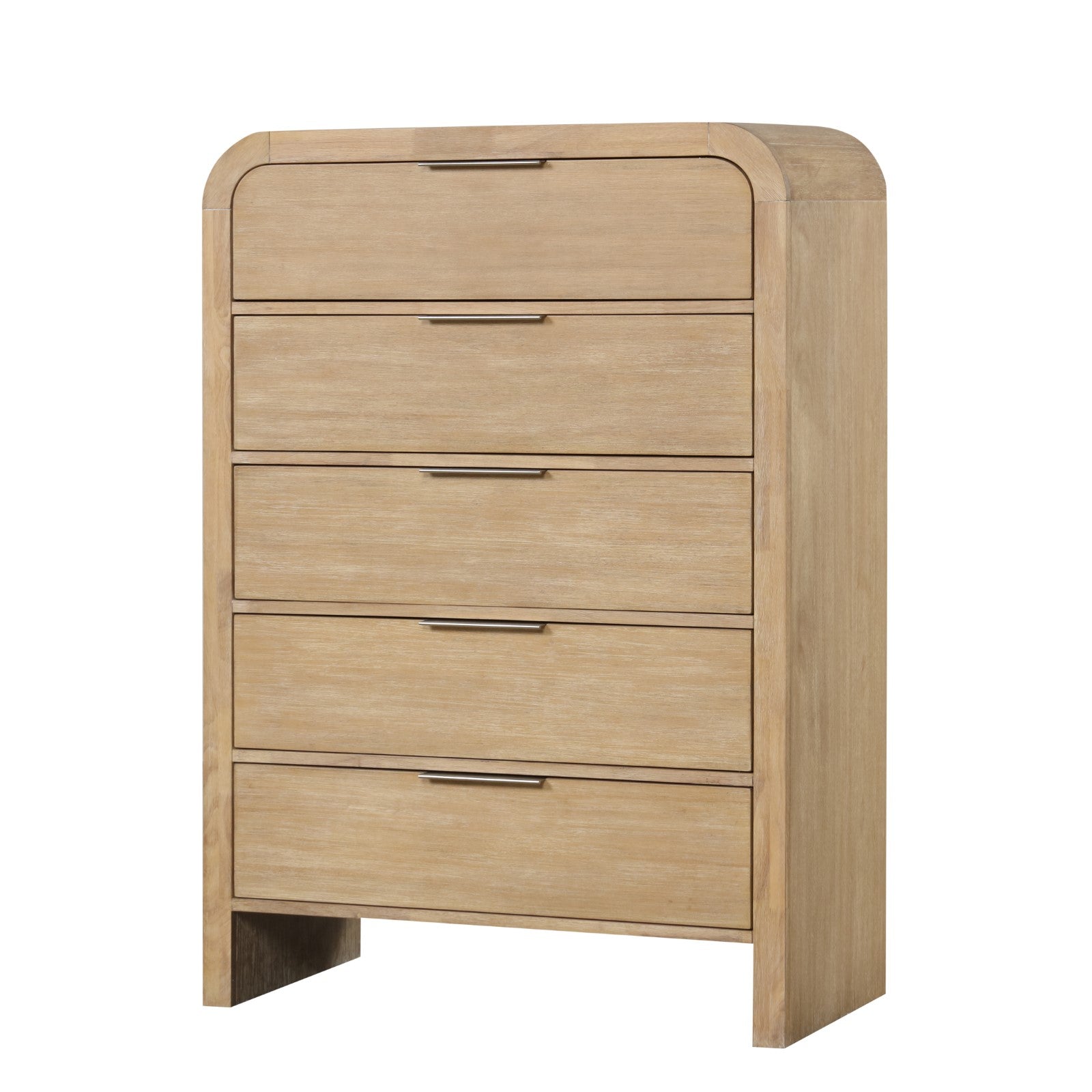 Transitional Style Chest with Metal Finger Handles