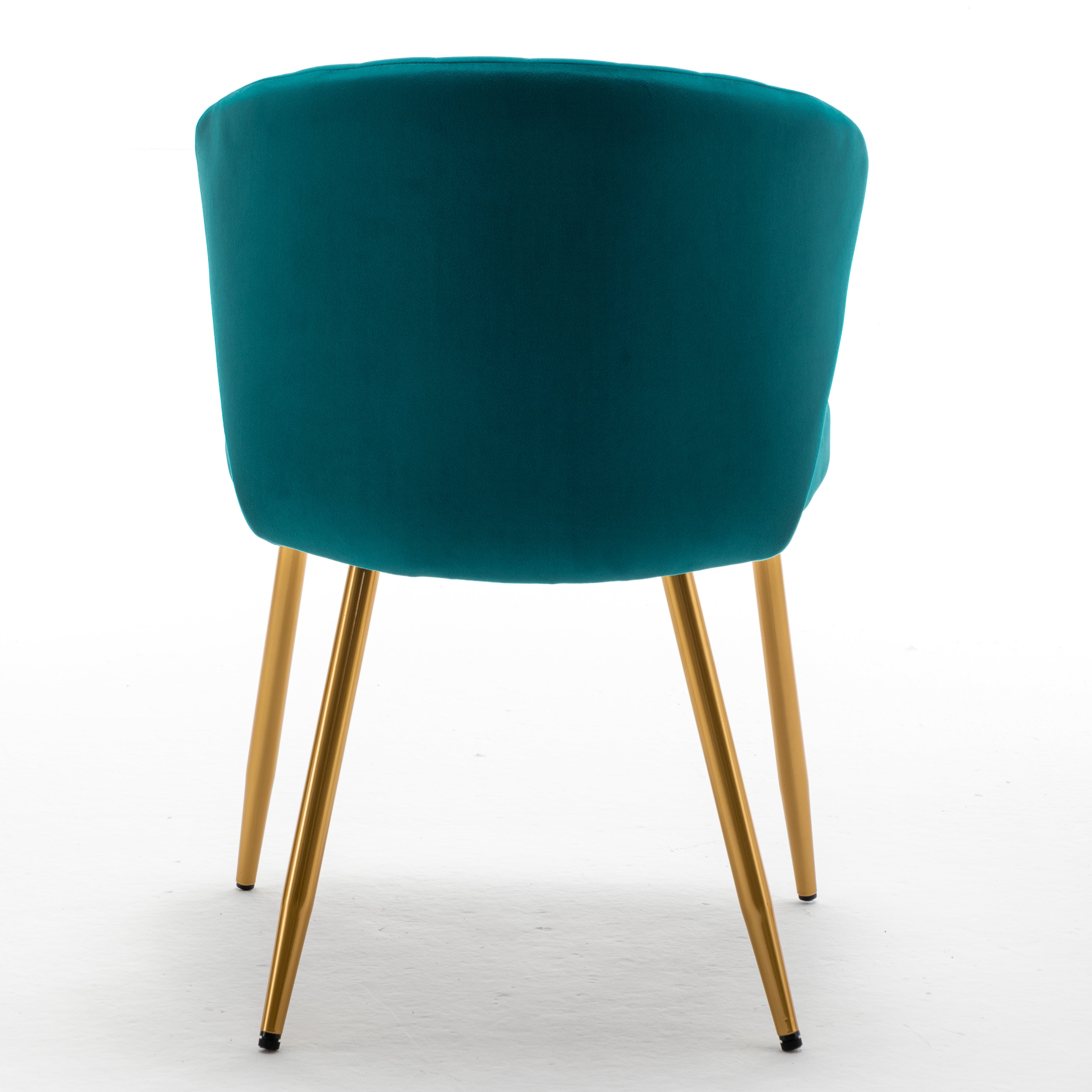 Modern Velvet Armless Accent Chair, Channel Tufted Dining Chair with Gold Metal Legs, Upholstered Side Chair for Living Room Bedroom Small Spaces