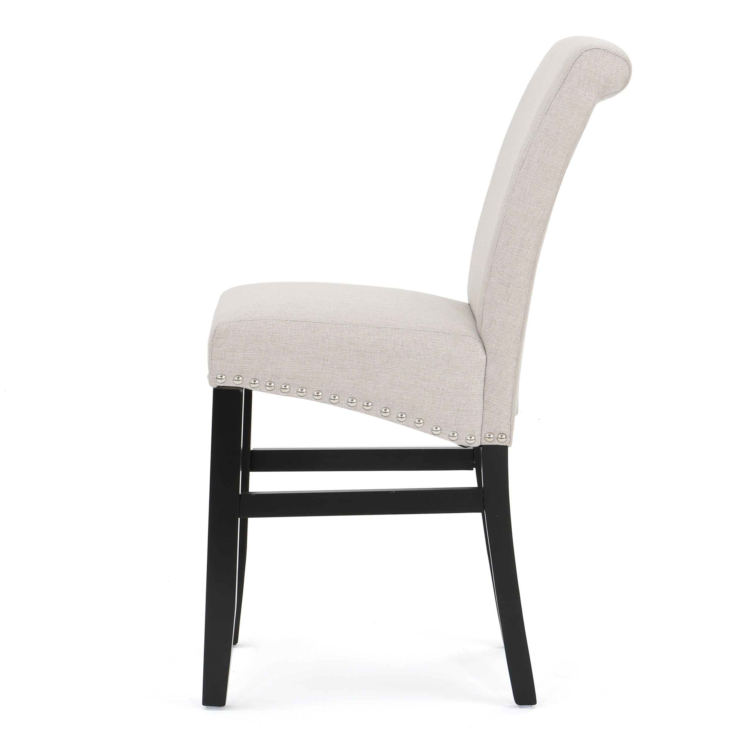 25" Contemporary Upholstered Counter Stools with Nailhead Trim, Set of 2