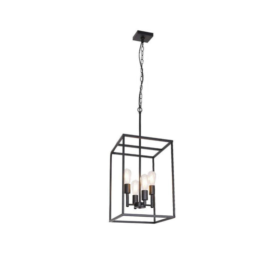 4 Light Pendant Light with Square Wide Cage - Pendant Lights