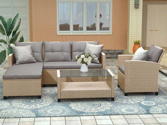 4-Piece-Conversation-Set-with-Seat-Cushions-Outdoor-Furniture