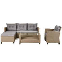 4-Piece Conversation Set with Seat Cushions - Outdoor Furniture