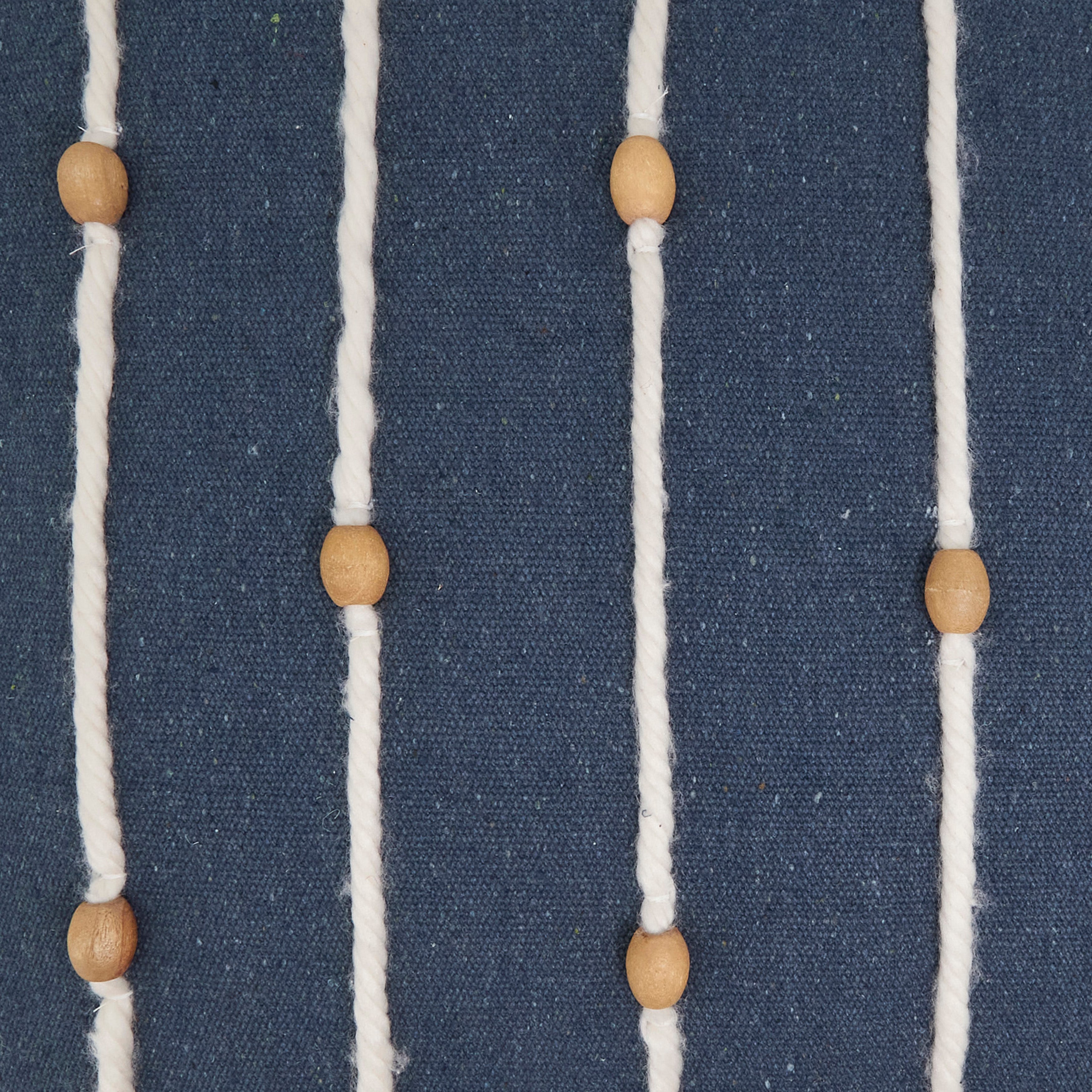 Boho Rope and Bead Poly Filled Pillow