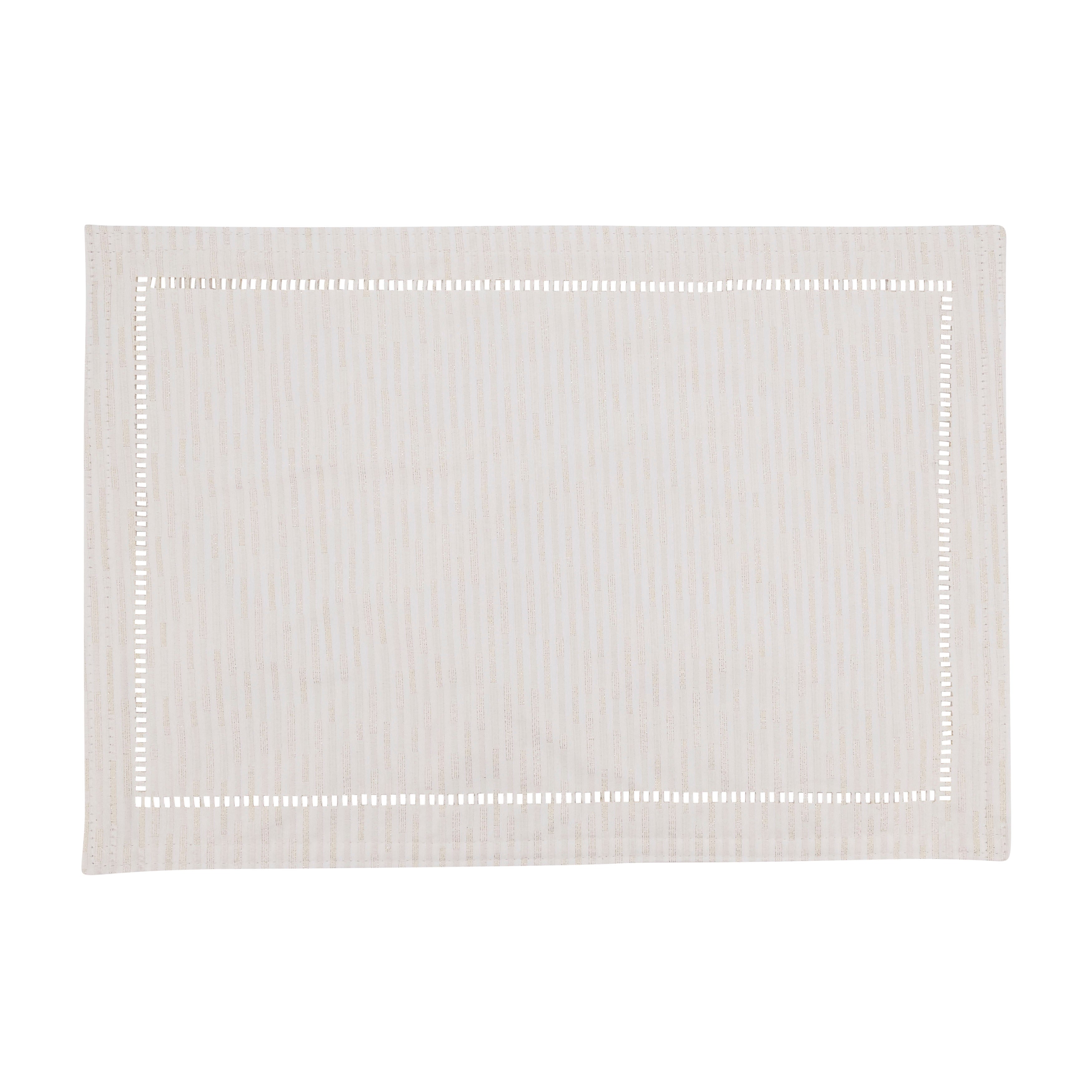 Cloth Placemat With Hemstitched Design (Set of 12)