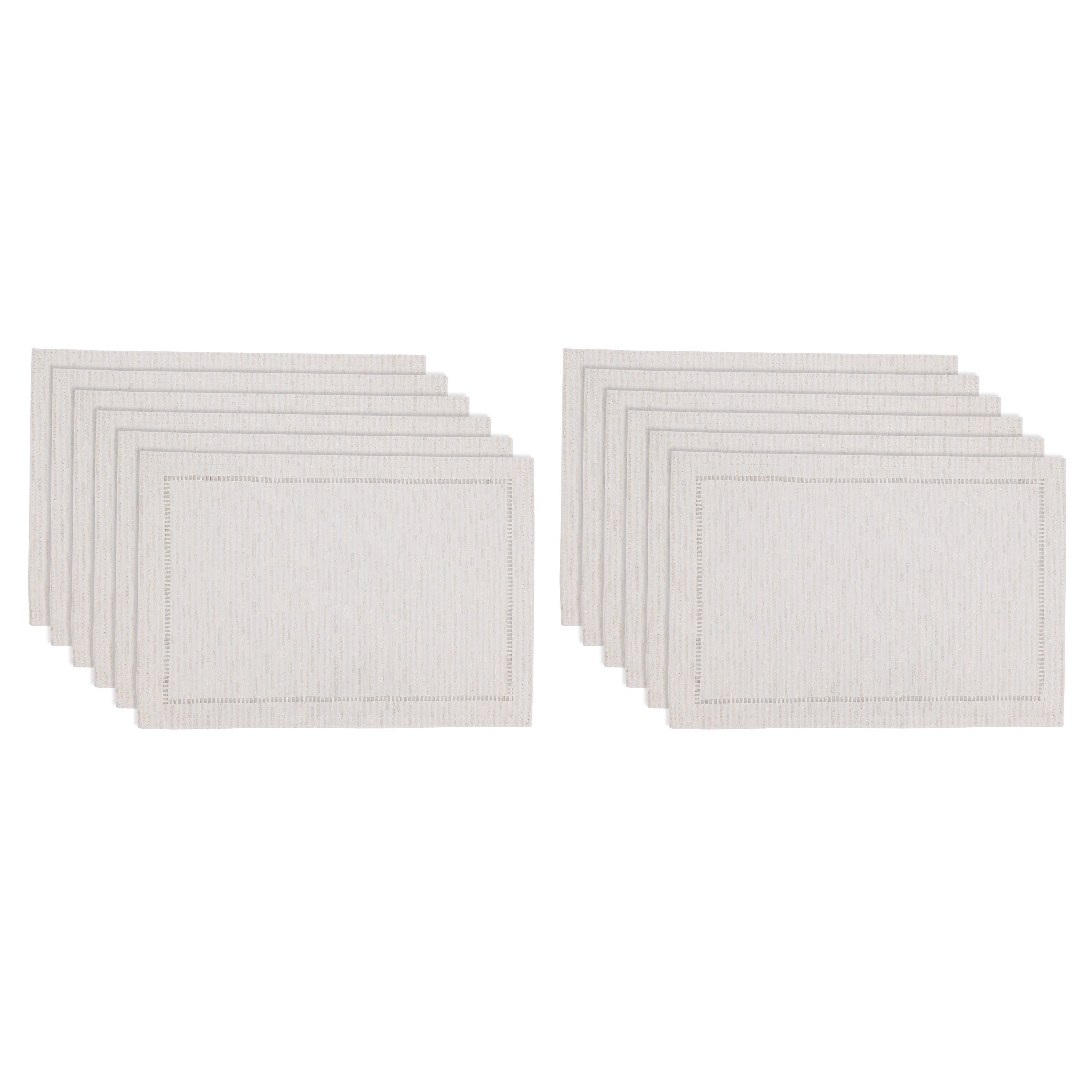Cloth Placemat With Hemstitched Design (Set of 12)
