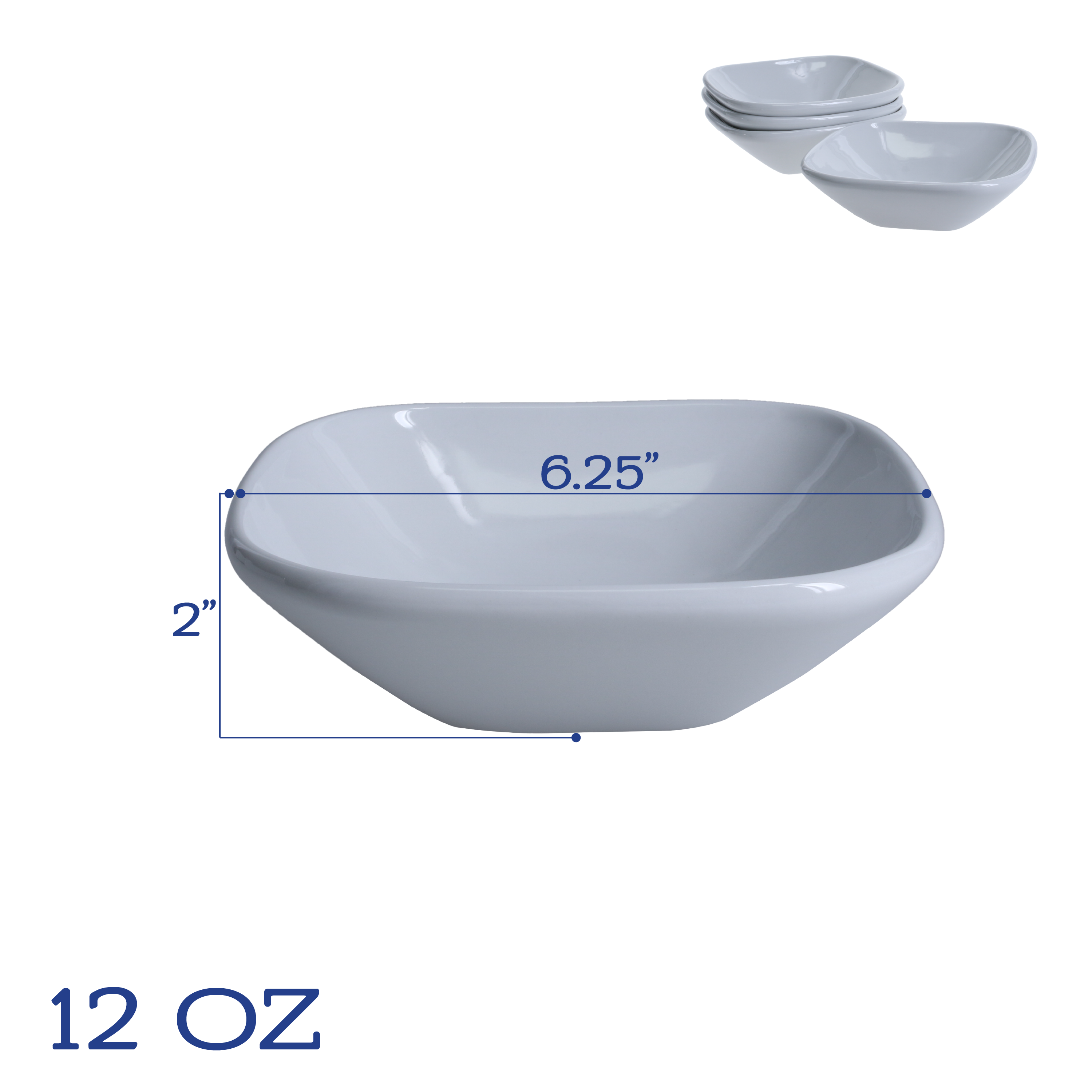 Impulse Square Cereal Bowls, Set of 4