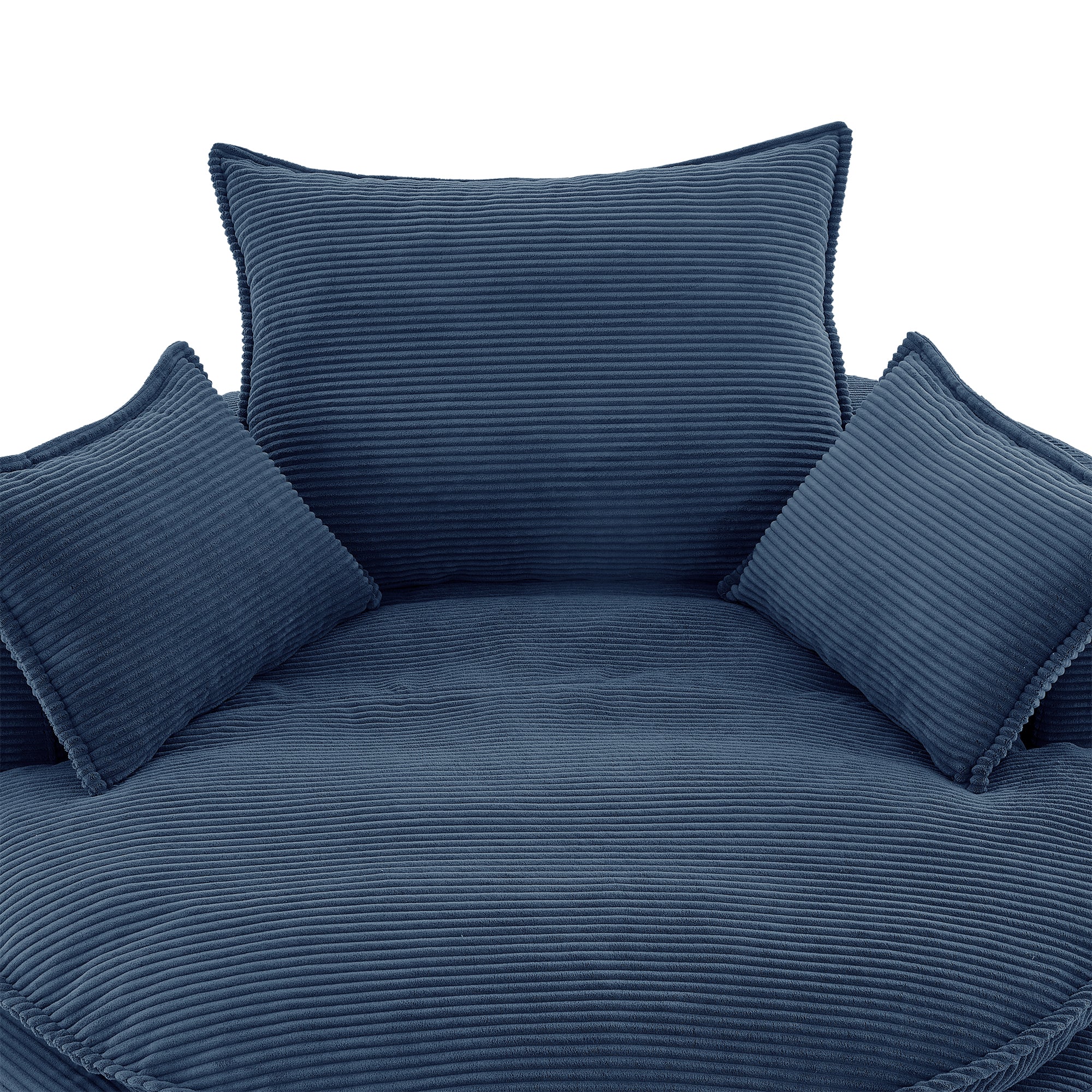 Corduroy 360° Swivel Accent Barrel Chair with 3 Removable Pillows