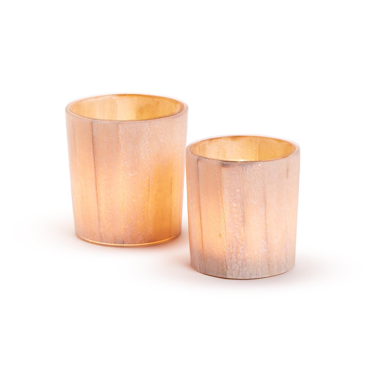 Selenite Effect Candle Holder, Set of 2