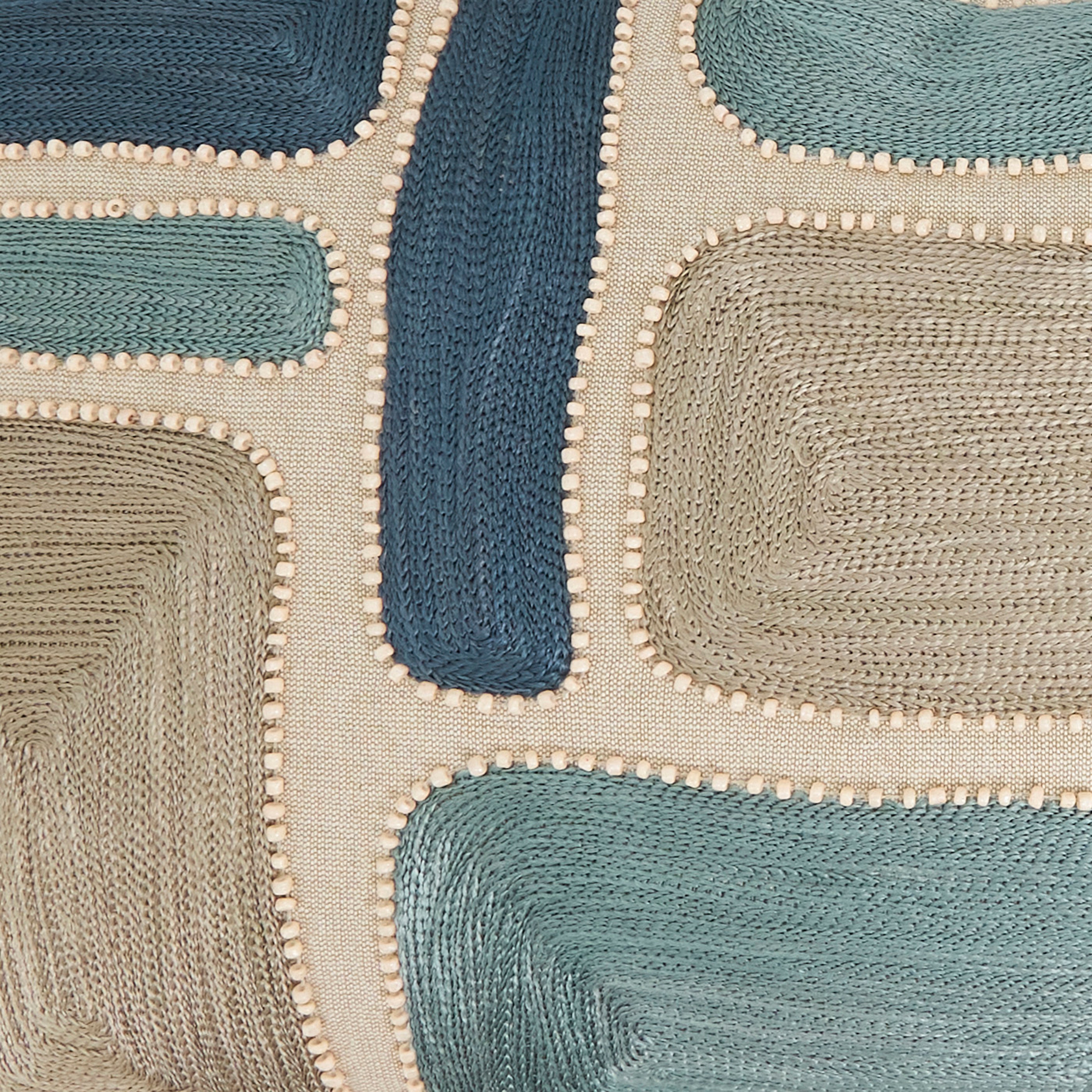 Vibrant Embroidered Color Block Poly Filled Pillow