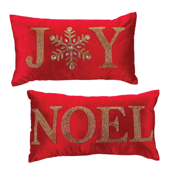 Beaded-Joy-and-Noel-Holiday-Pillow-(set-of-2)-textiles
