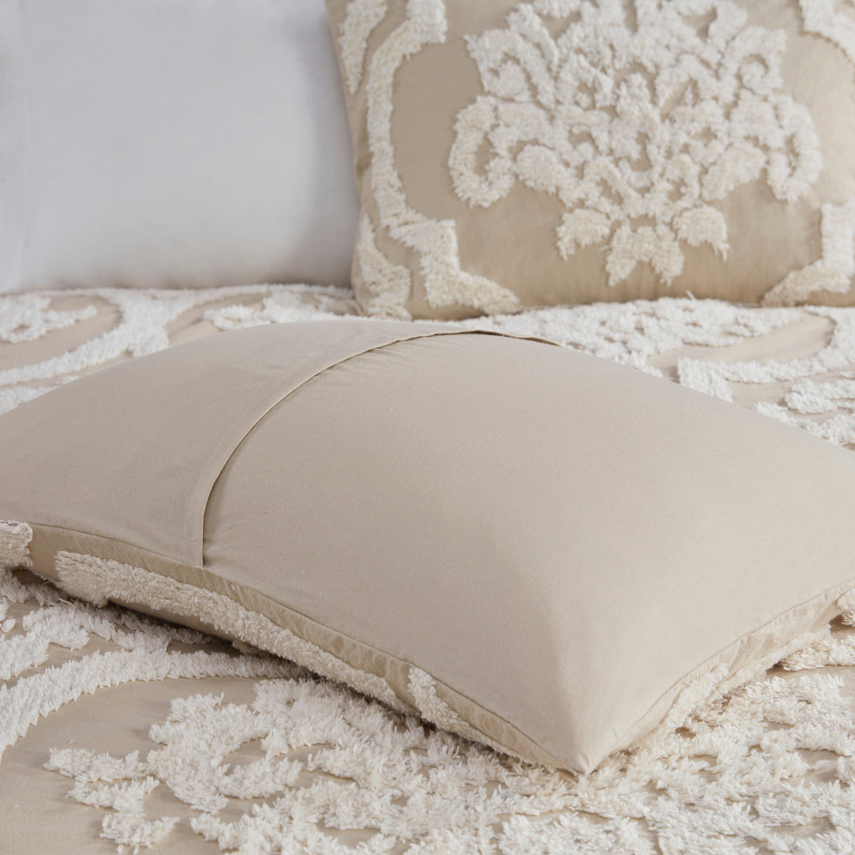 Viola 3-Piece Tufted Cotton Chenille Damask Comforter Set