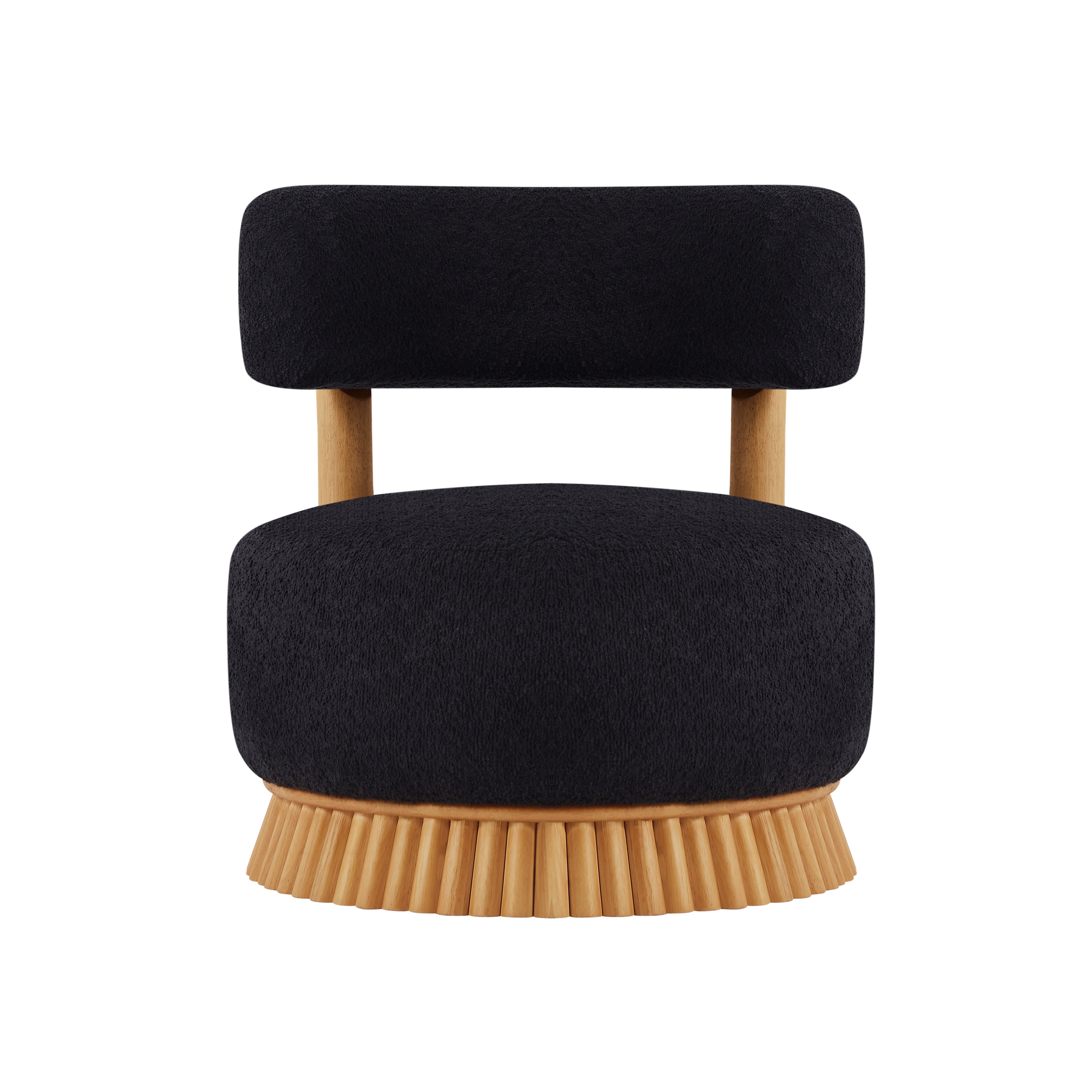 Modern Farmhouse Armless Accent Chair with Wooden Base