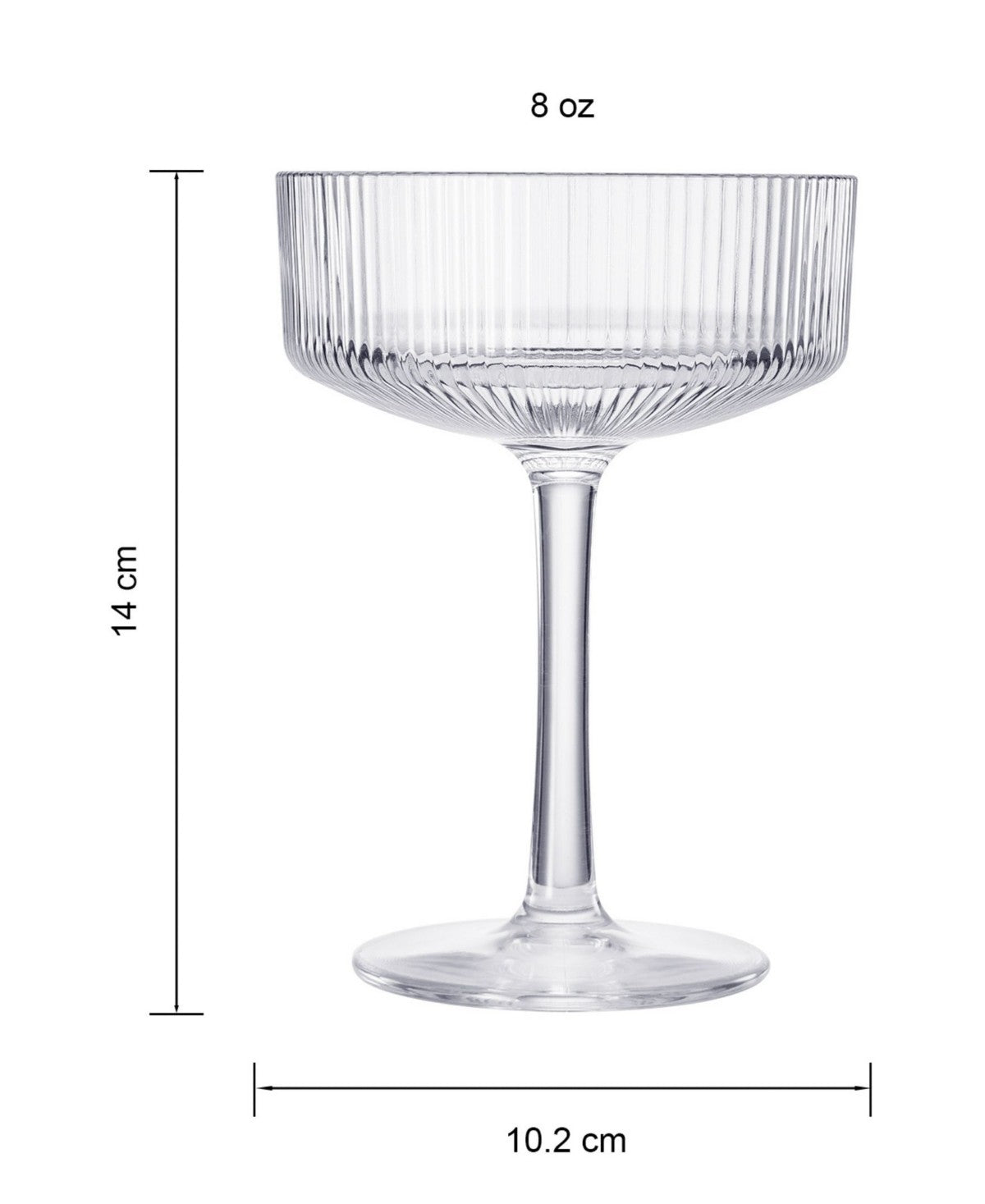 Acrylic Vintage Art Deco Shatterproof Coupe Glasses Set of 4