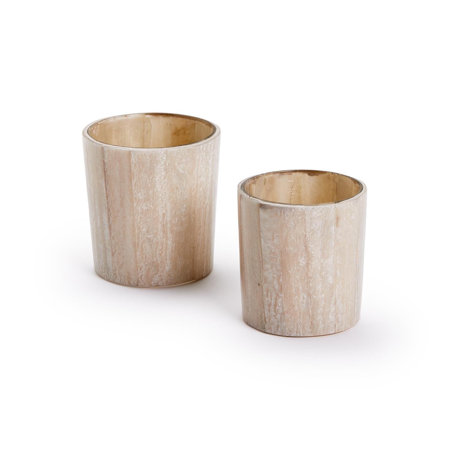 Selenite Effect Candle Holder, Set of 2
