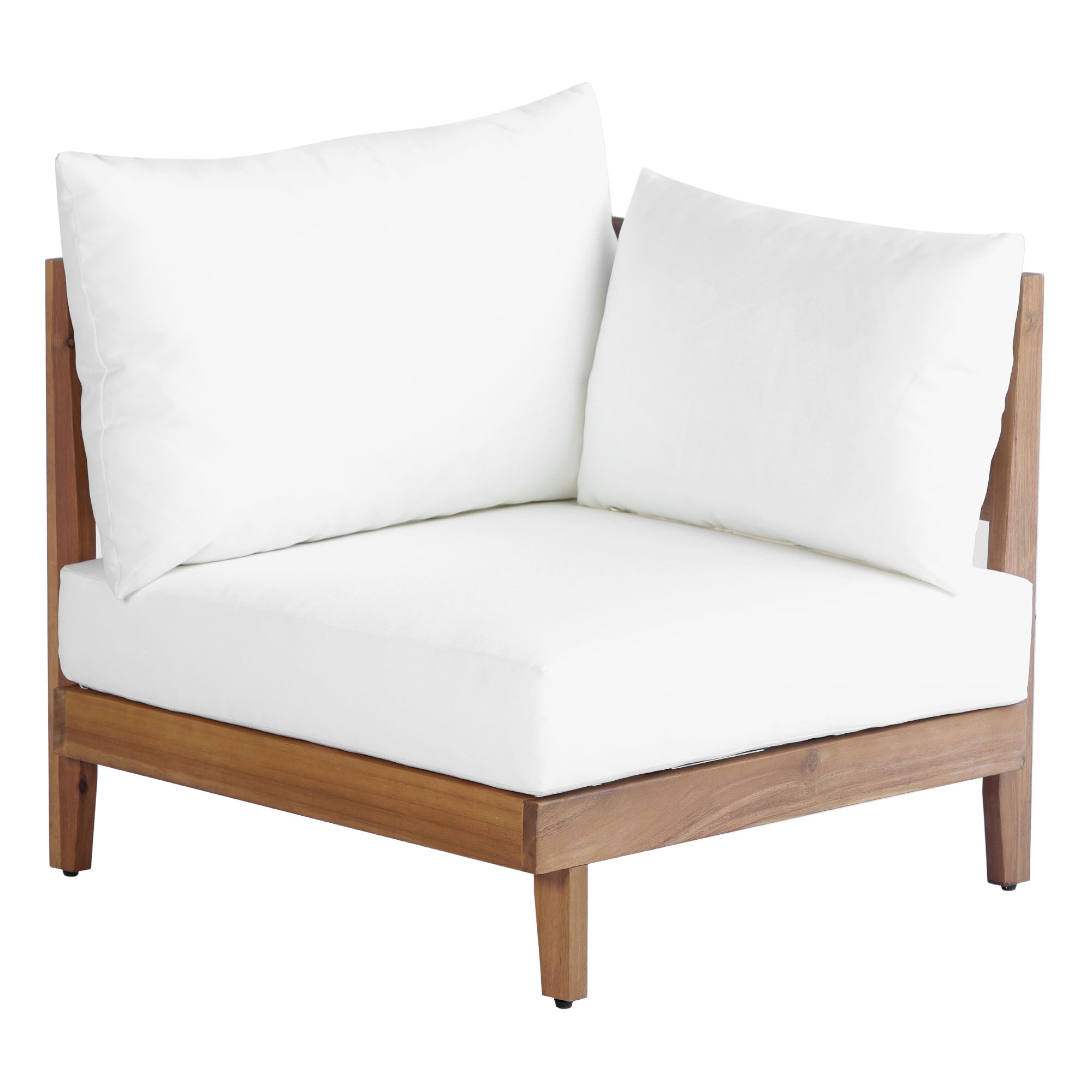 8-Piece Acacia Wood Outdoor Patio Sofa Set, Modular Sectional Furniture Set With Storage Tea Table, Coffee Table And Cushions