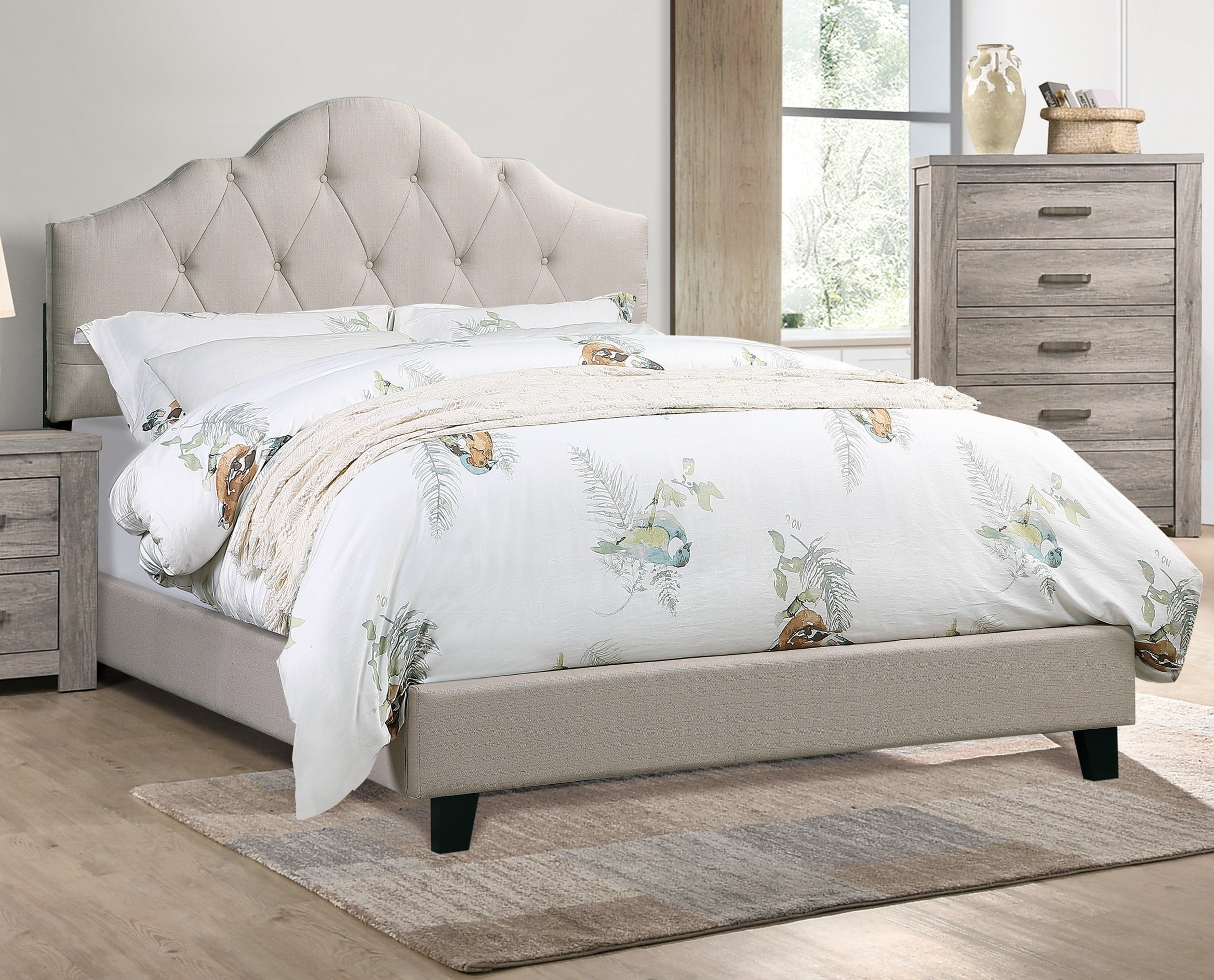 Pier 1 Tufted Upholstered Bed - Thumbnail 4