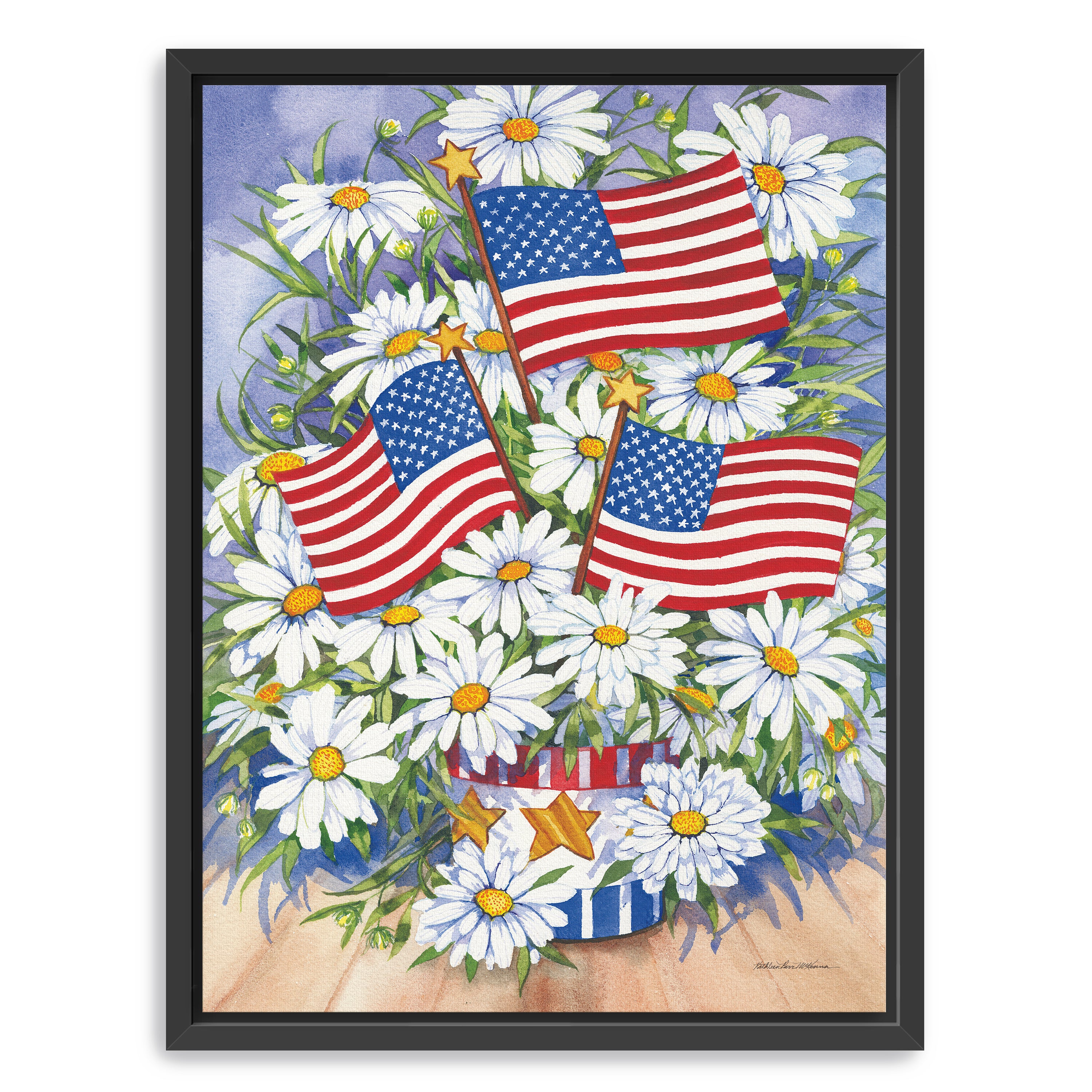 American Flag Canvas Giclee, Red/White/Blue