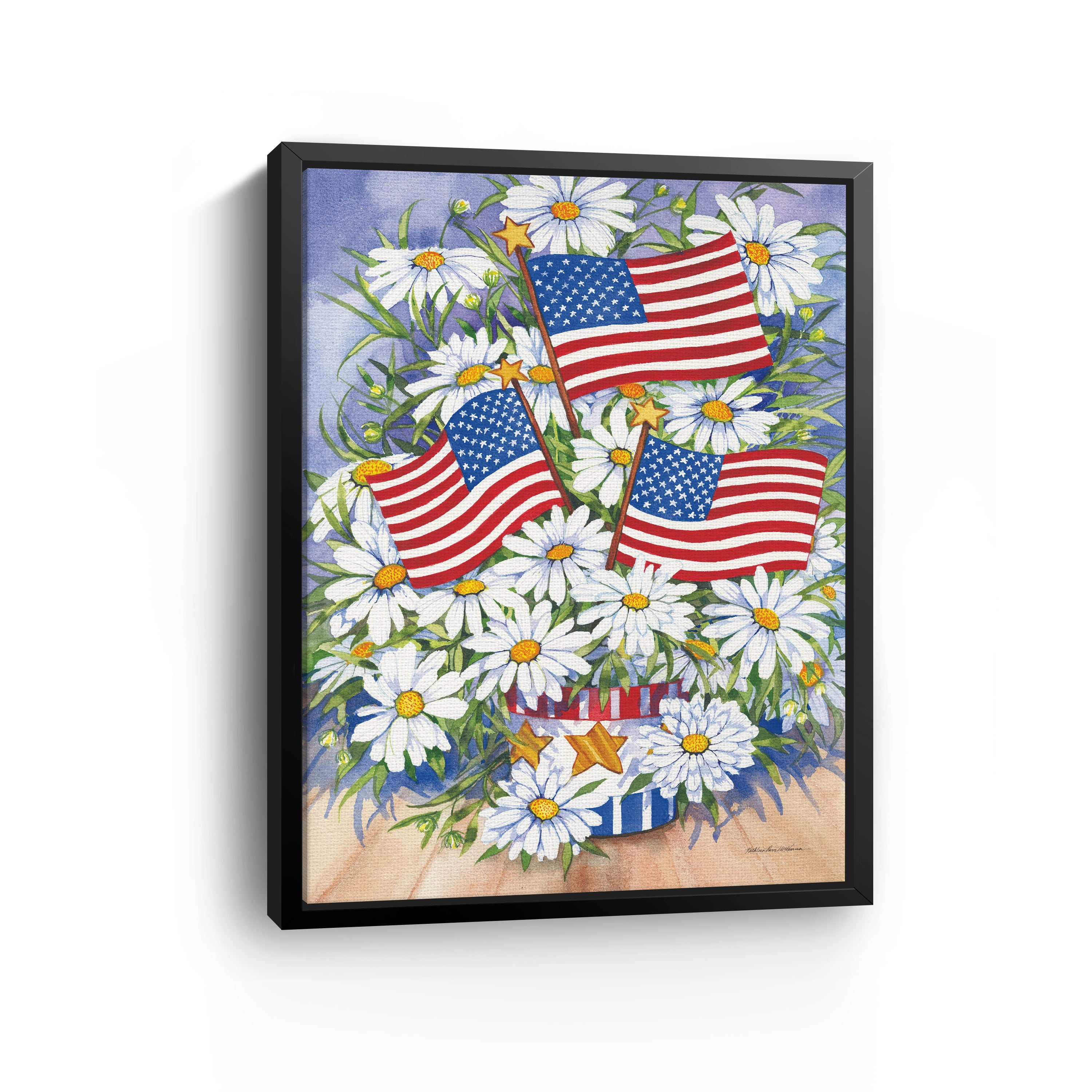 American Flag Canvas Giclee, Red/White/Blue