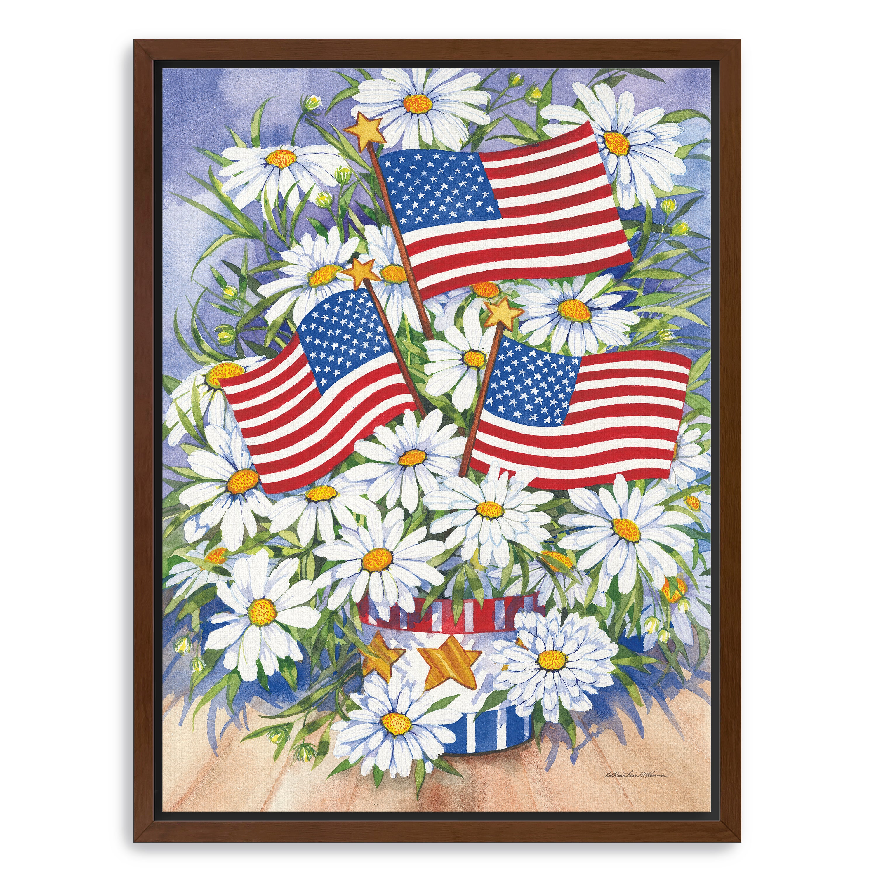 American Flag Canvas Giclee, Red/White/Blue
