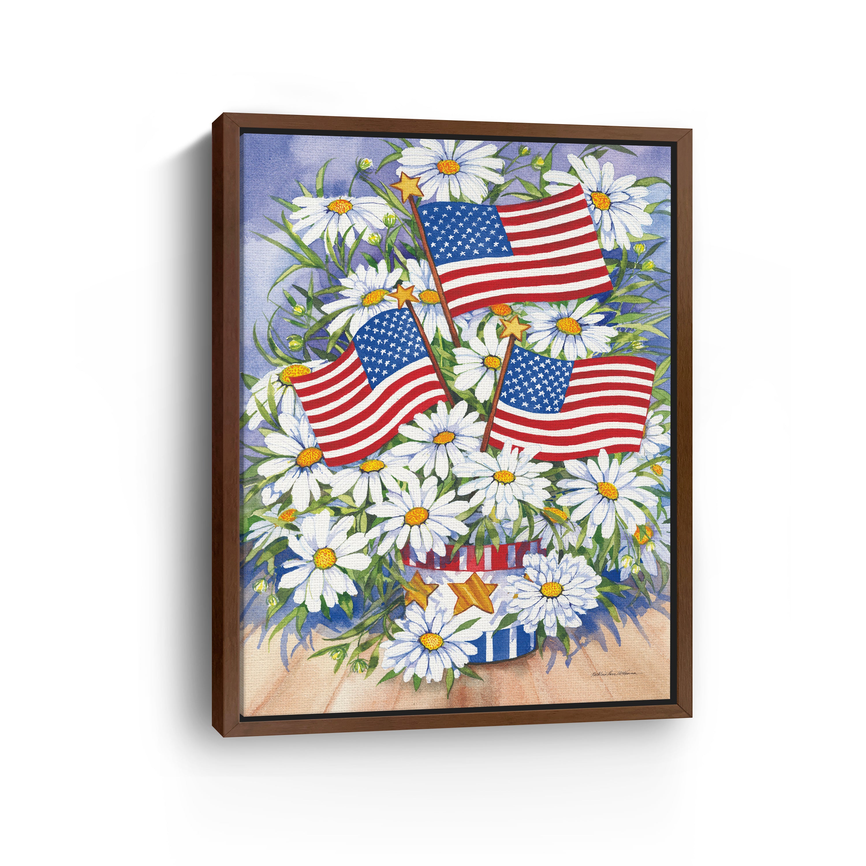 American Flag Canvas Giclee, Red/White/Blue