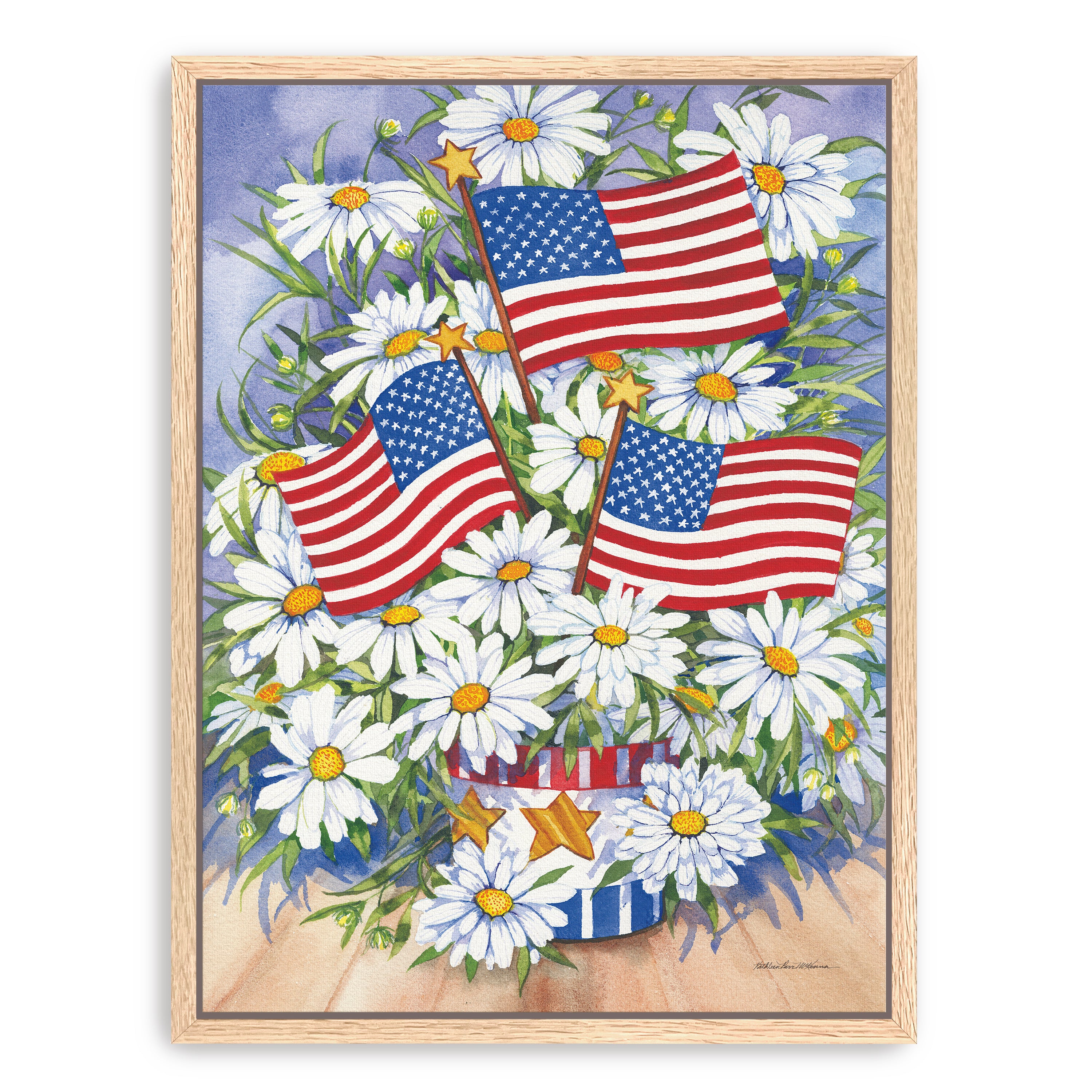 American Flag Canvas Giclee, Red/White/Blue