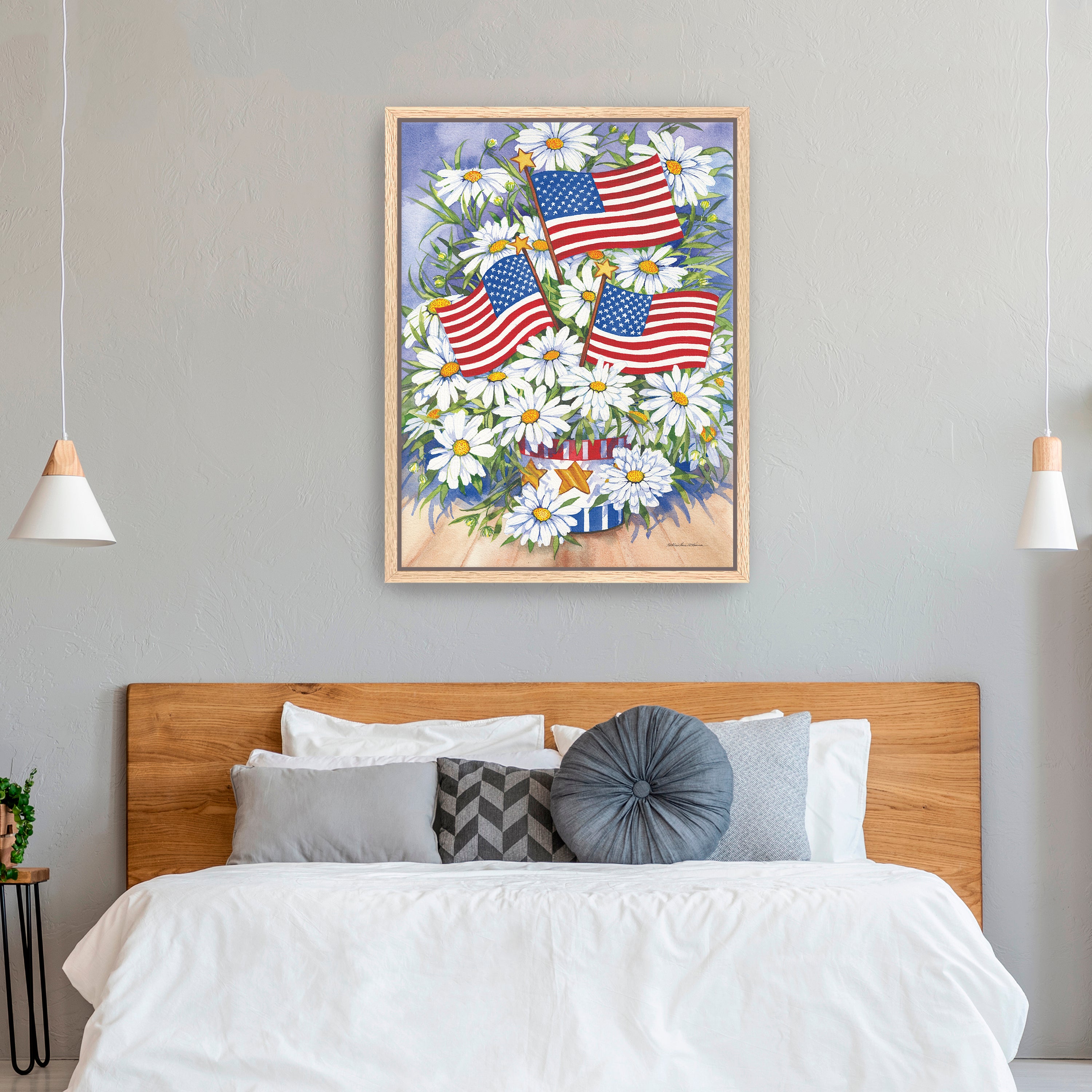 American Flag Canvas Giclee, Red/White/Blue