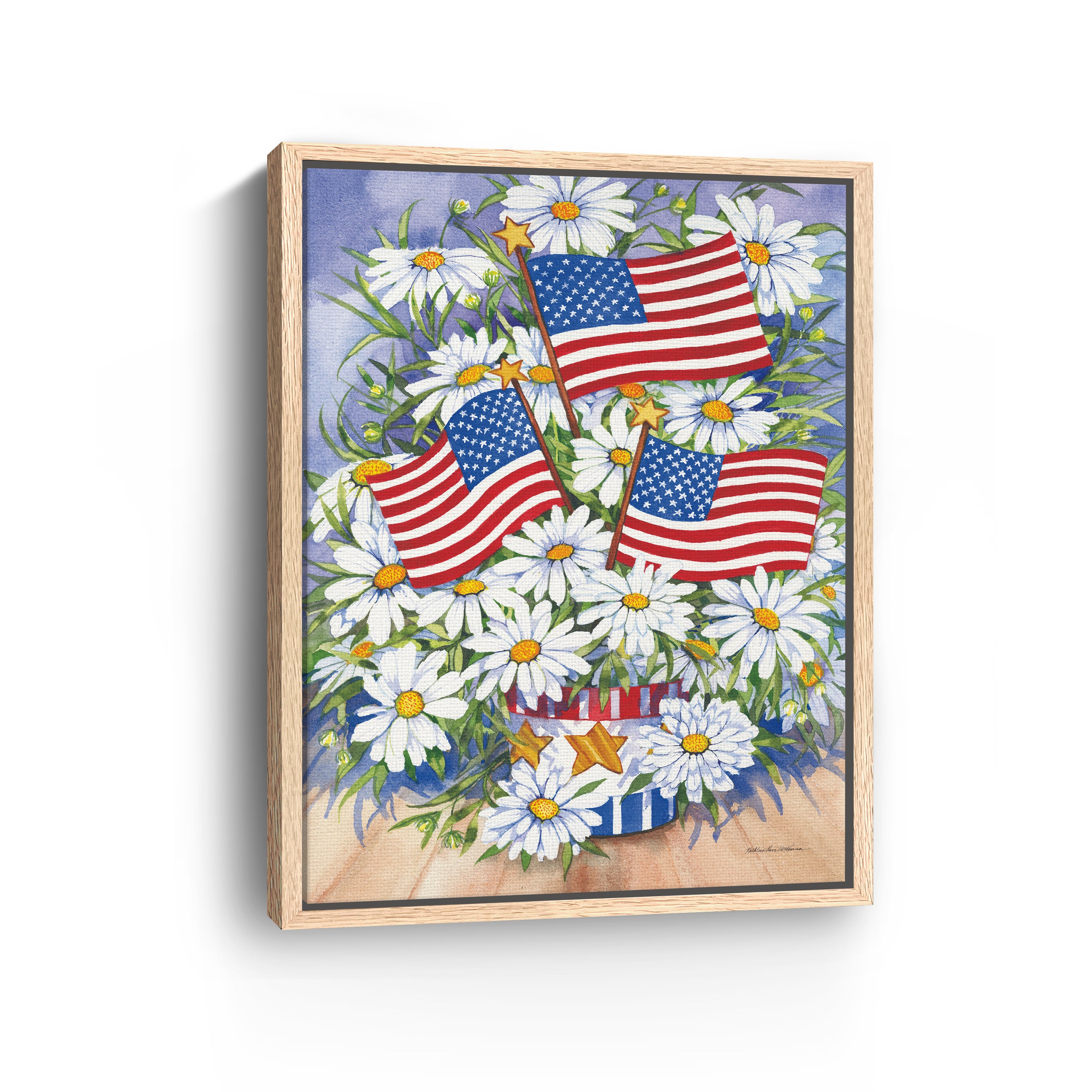 American Flag Canvas Giclee, Red/White/Blue