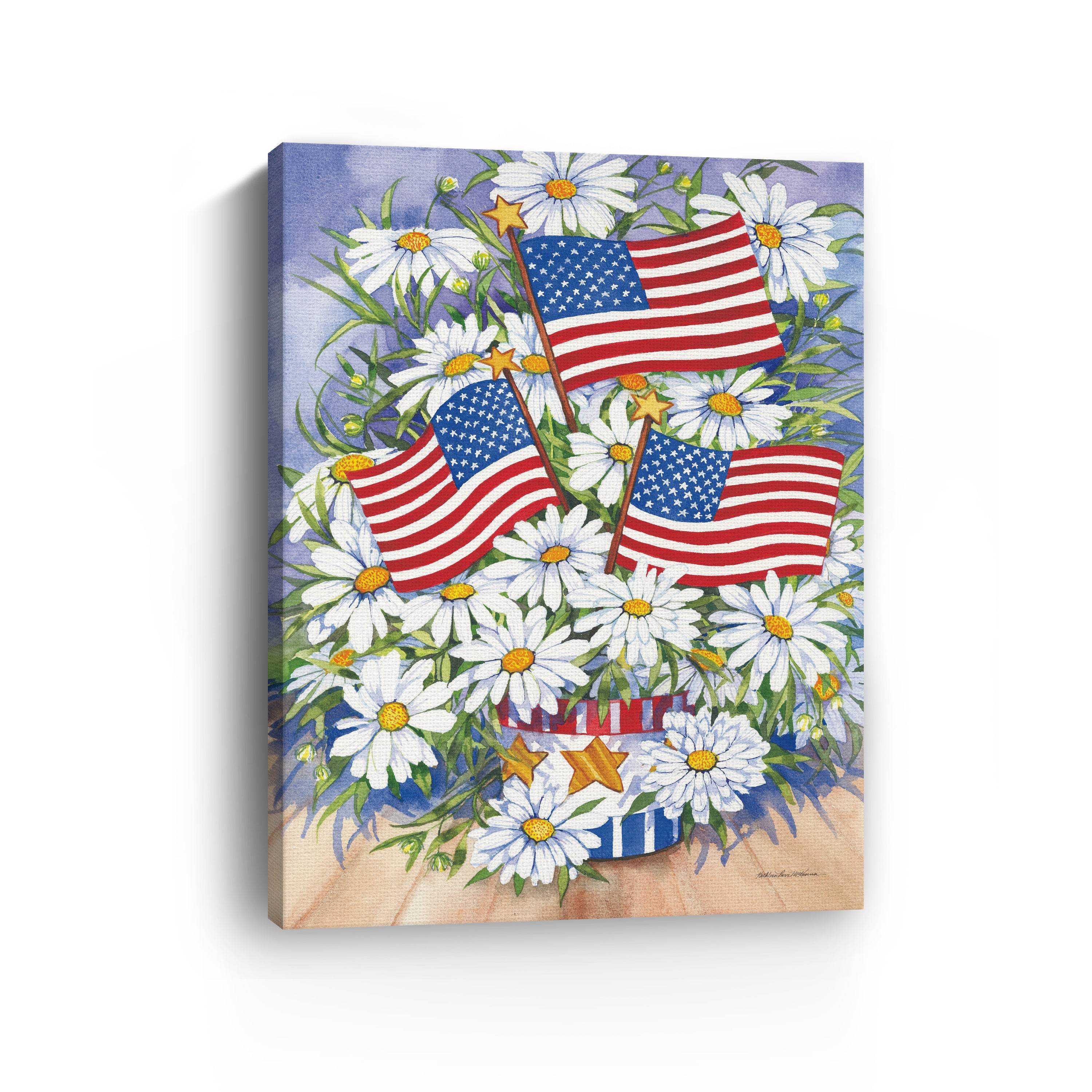 American Flag Canvas Giclee, Red/White/Blue