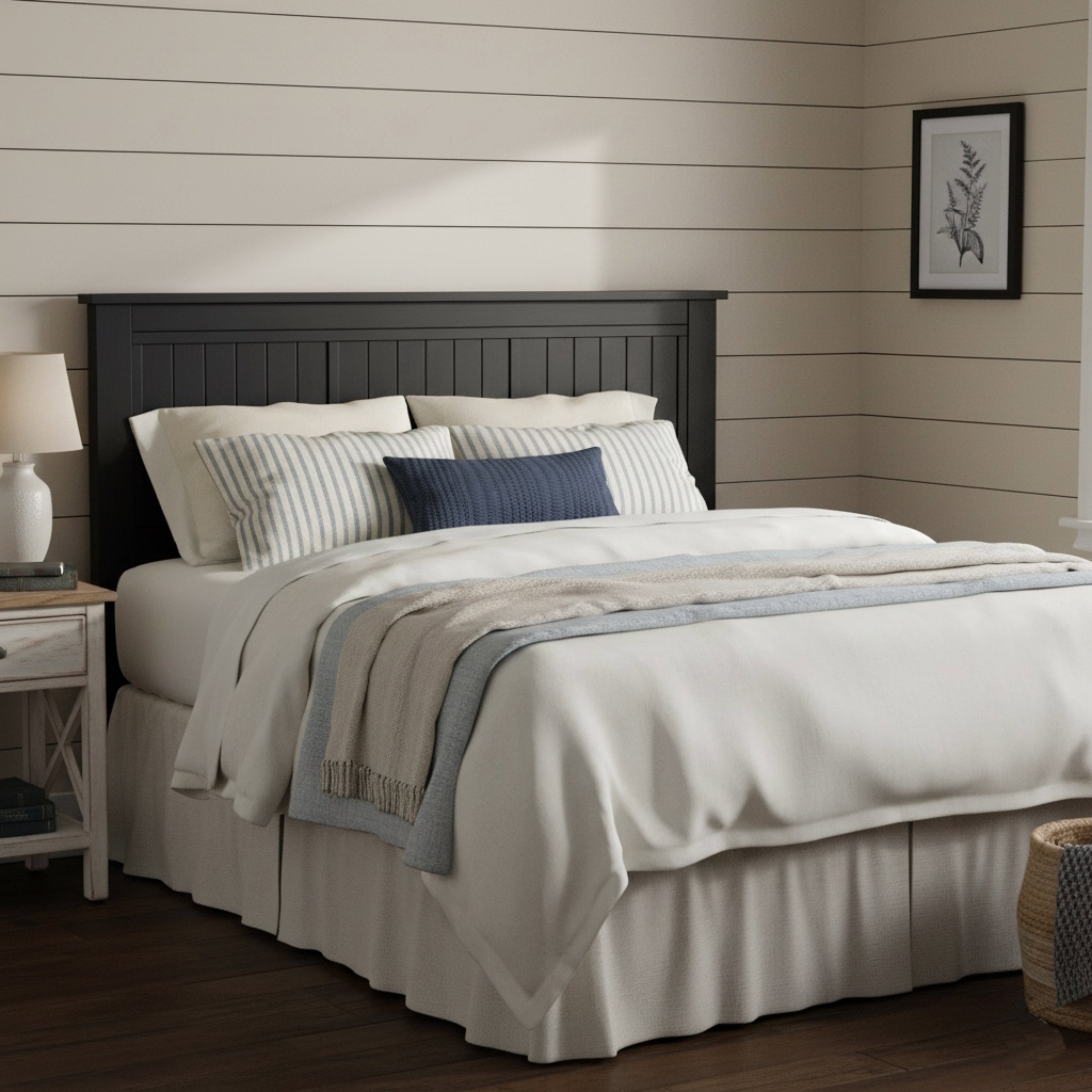 Wilton Window Pane Wood Panel Headboard