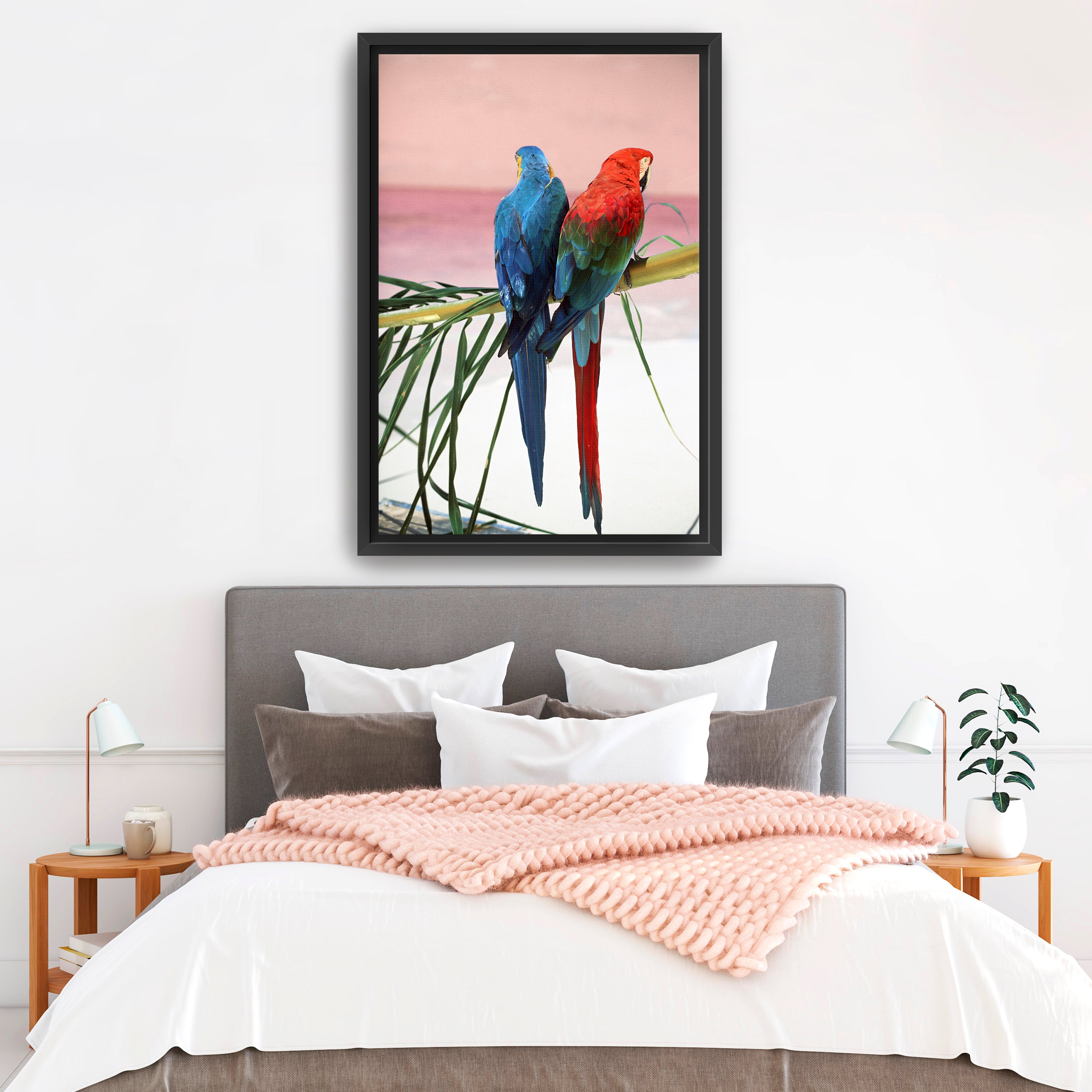 Palm Parrots Canvas Giclee