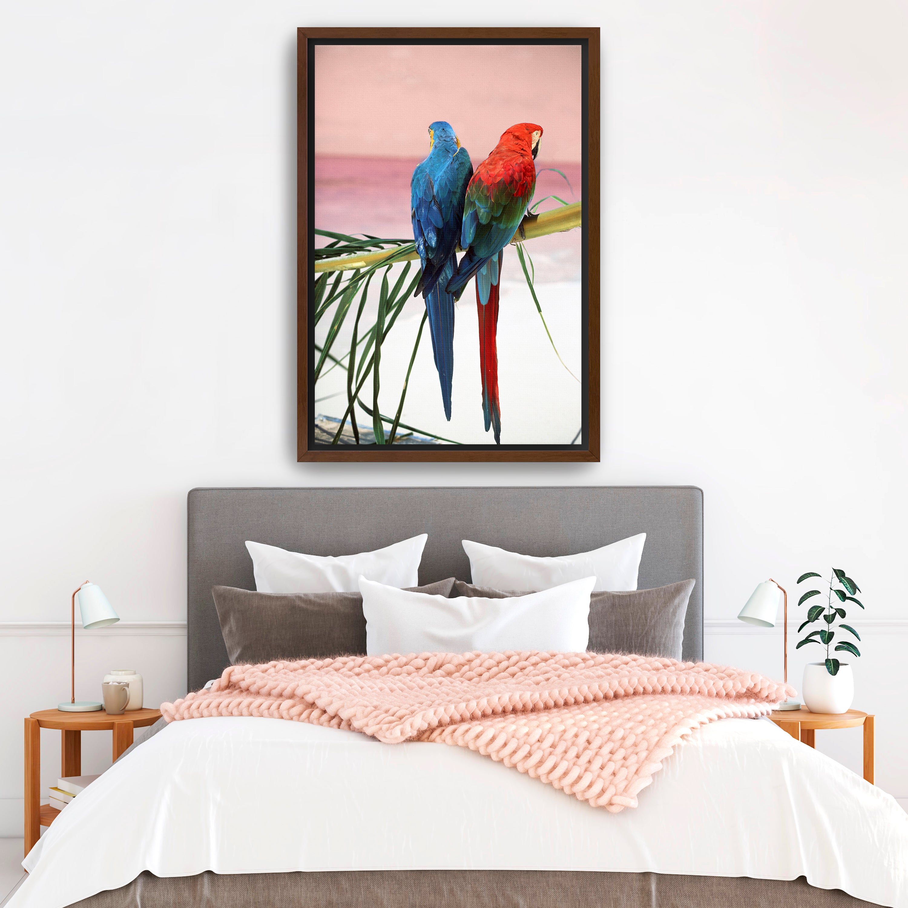 Palm Parrots Canvas Giclee