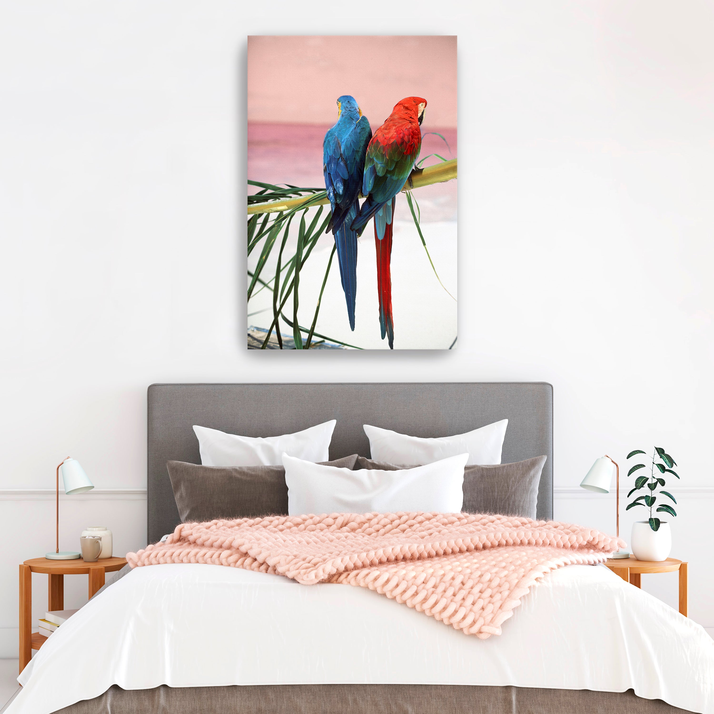 Palm Parrots Canvas Giclee