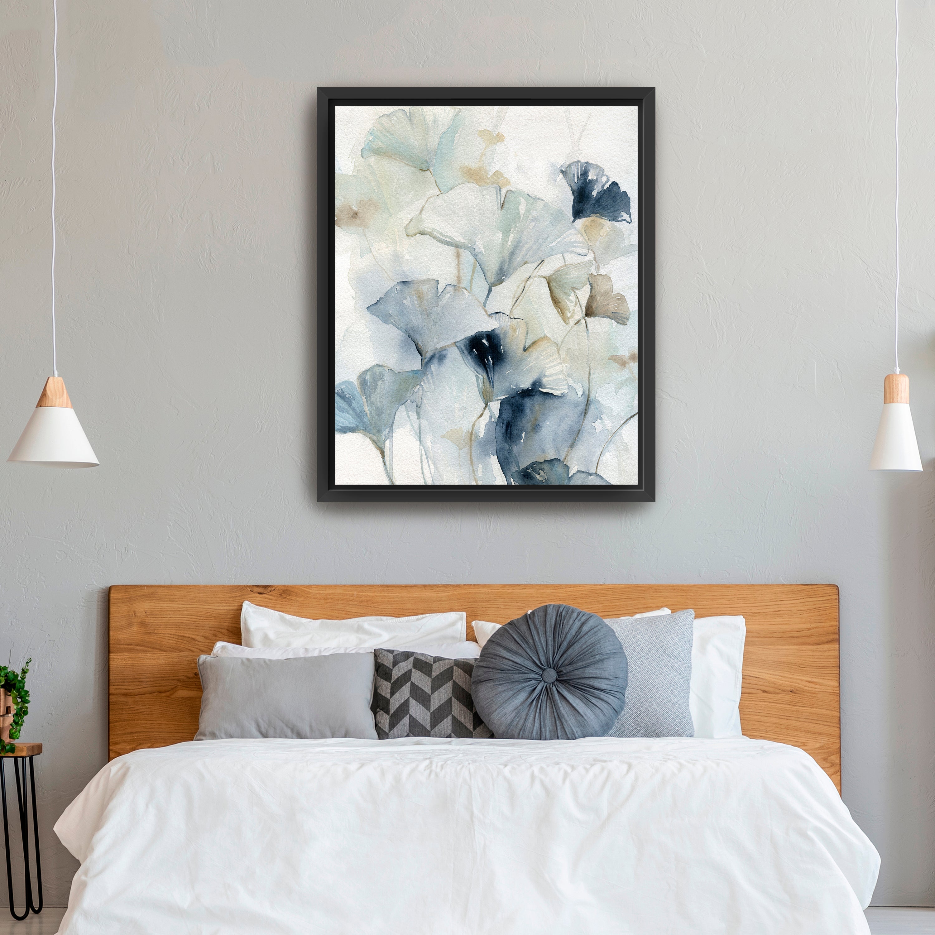 Indigo Ginkgo I Canvas Giclee
