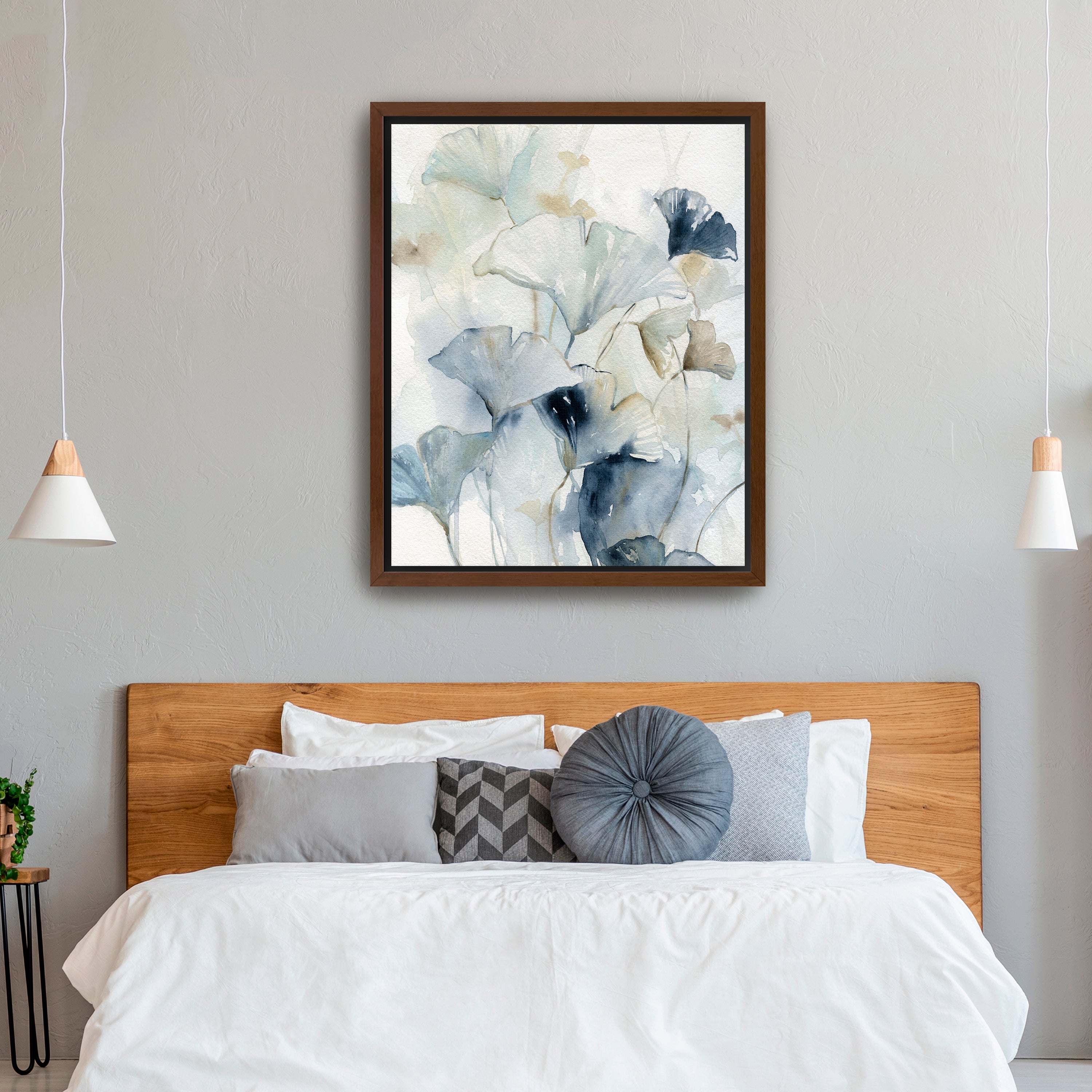 Indigo Ginkgo I Canvas Giclee