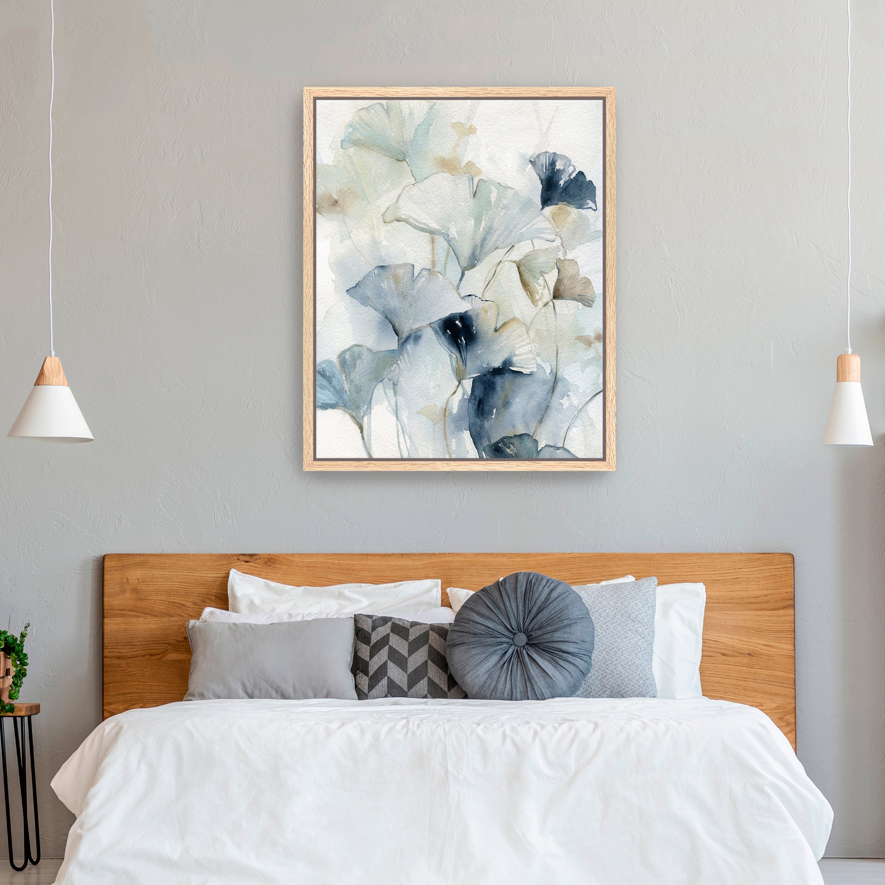 Indigo Ginkgo I Canvas Giclee
