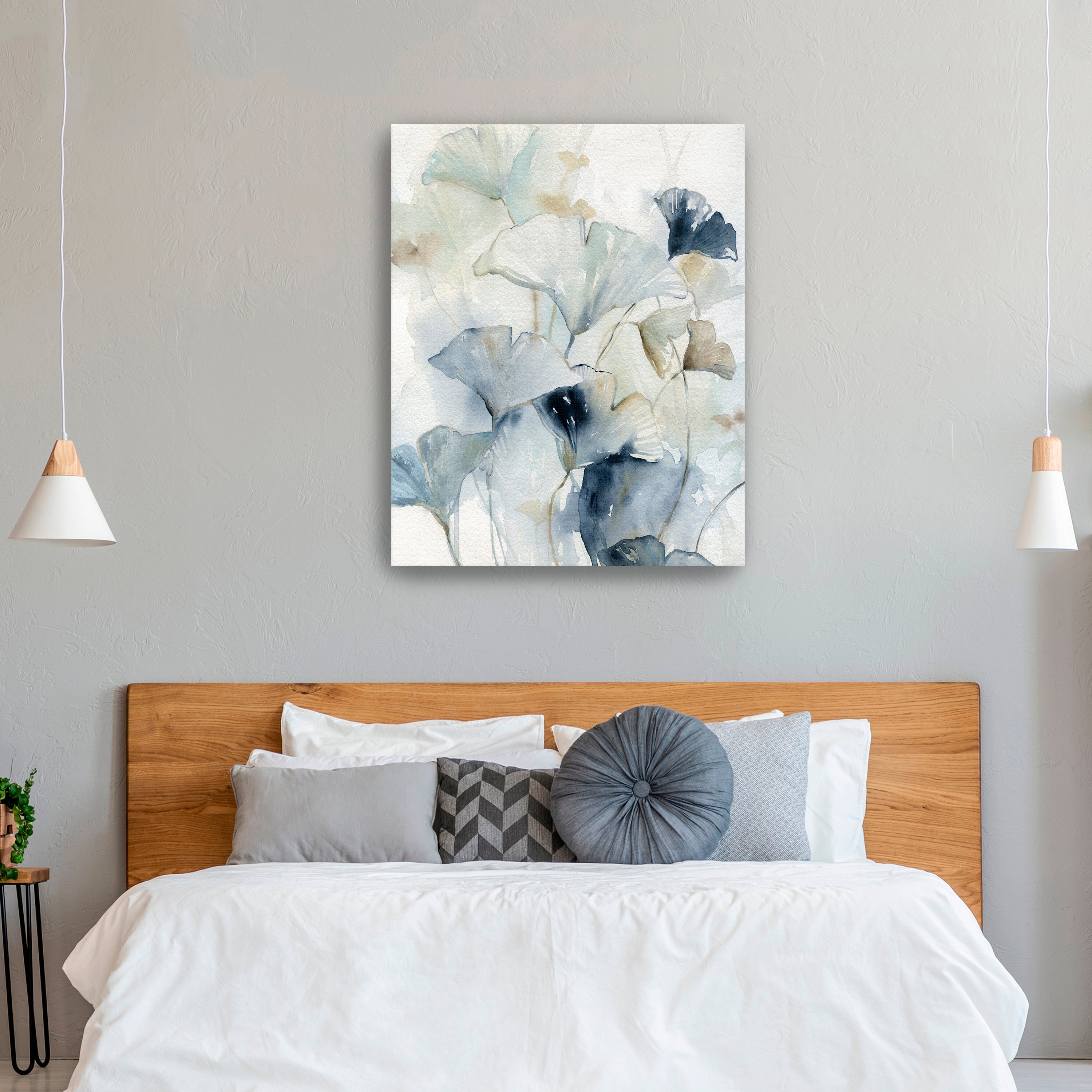Indigo Ginkgo I Canvas Giclee