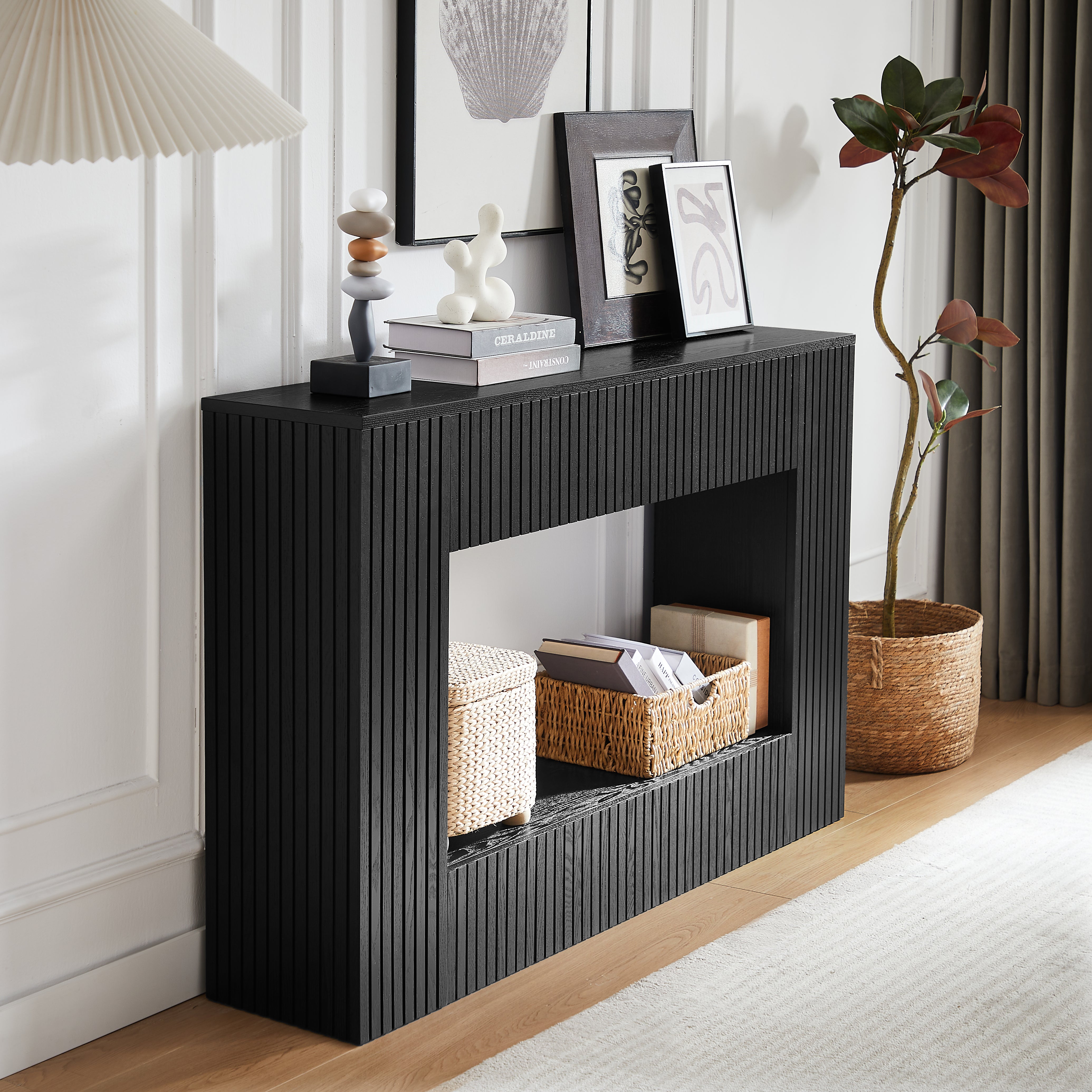 55" Modern Fluted Console Table