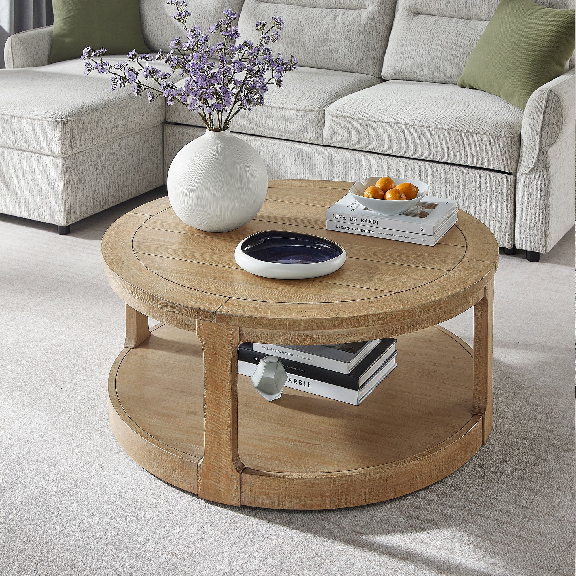 Large Traditional Round Coffee Table