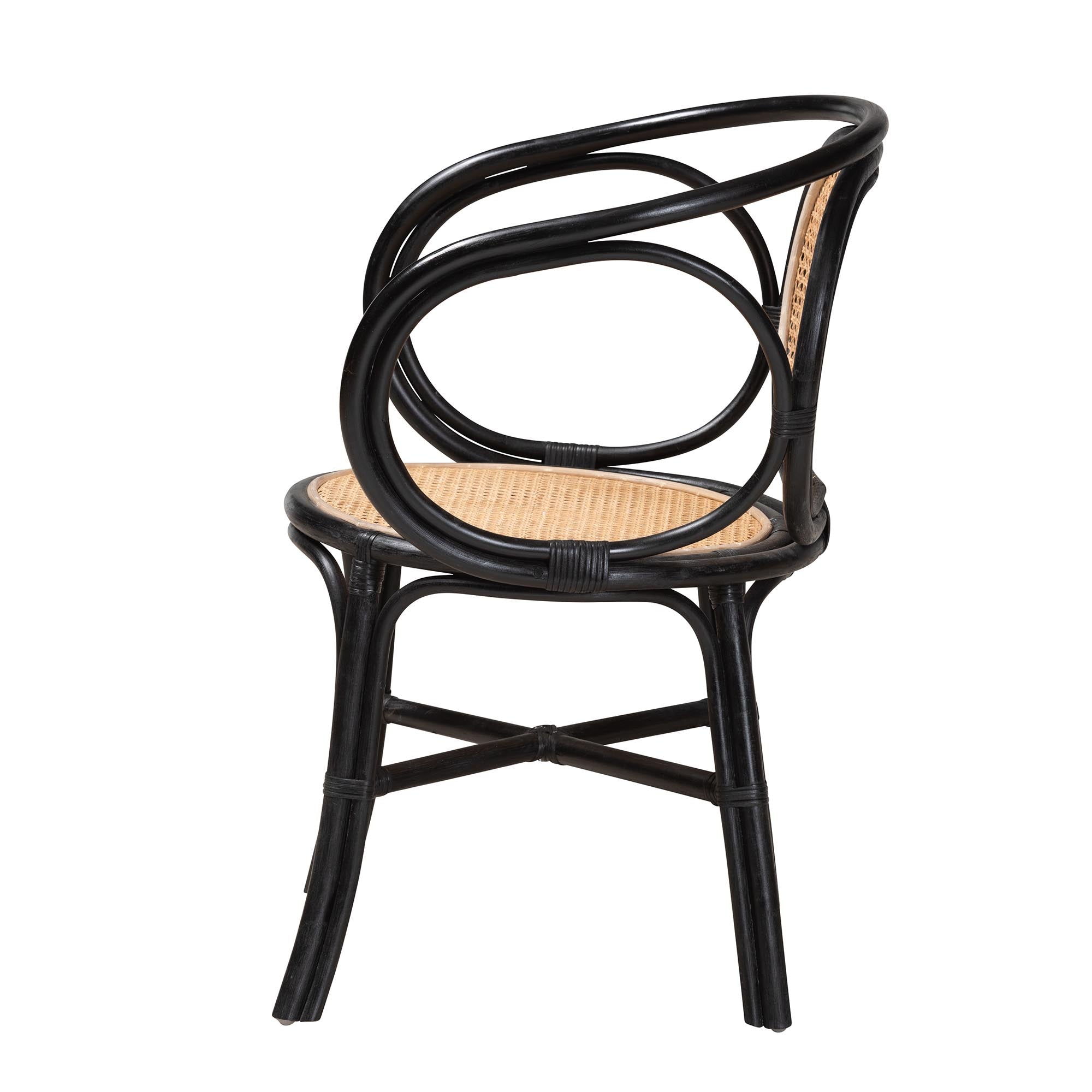Palesa Modern Bohemian Two-Tone Rattan Dining Chair