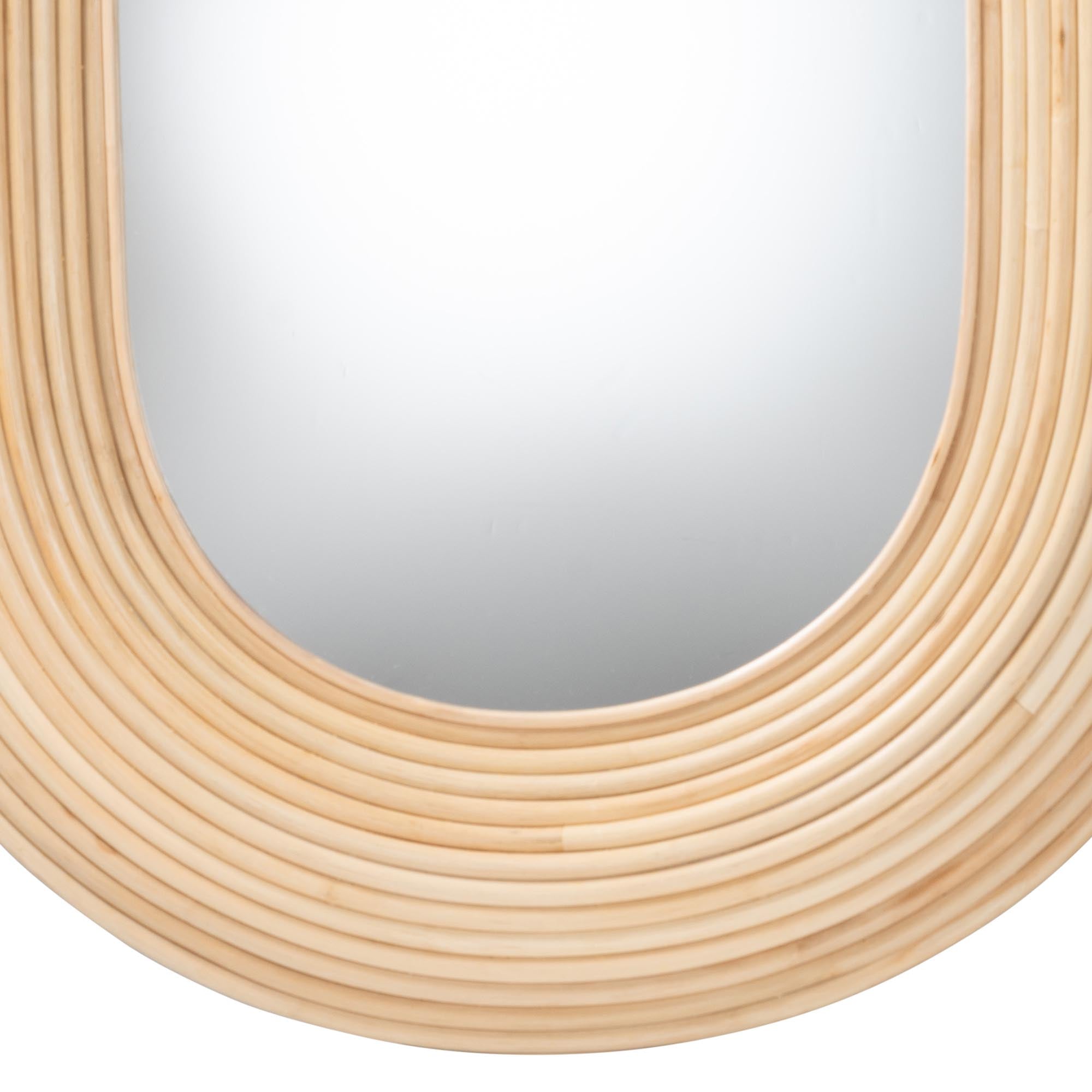 Shelby Rattan Oval Accent Wall Mirror