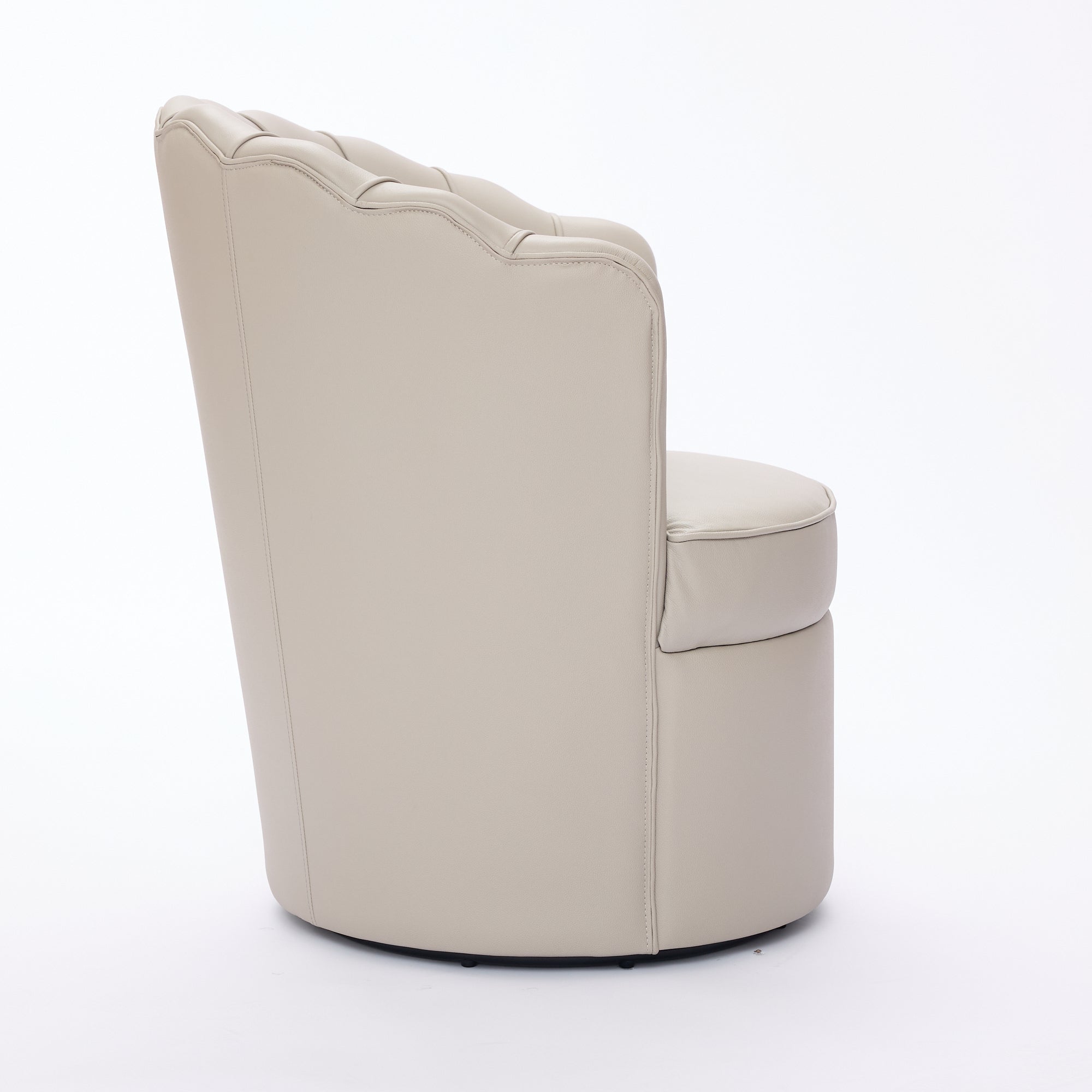 Genuine Top-Grain Leather Swivel Wing-Back Accent Chair