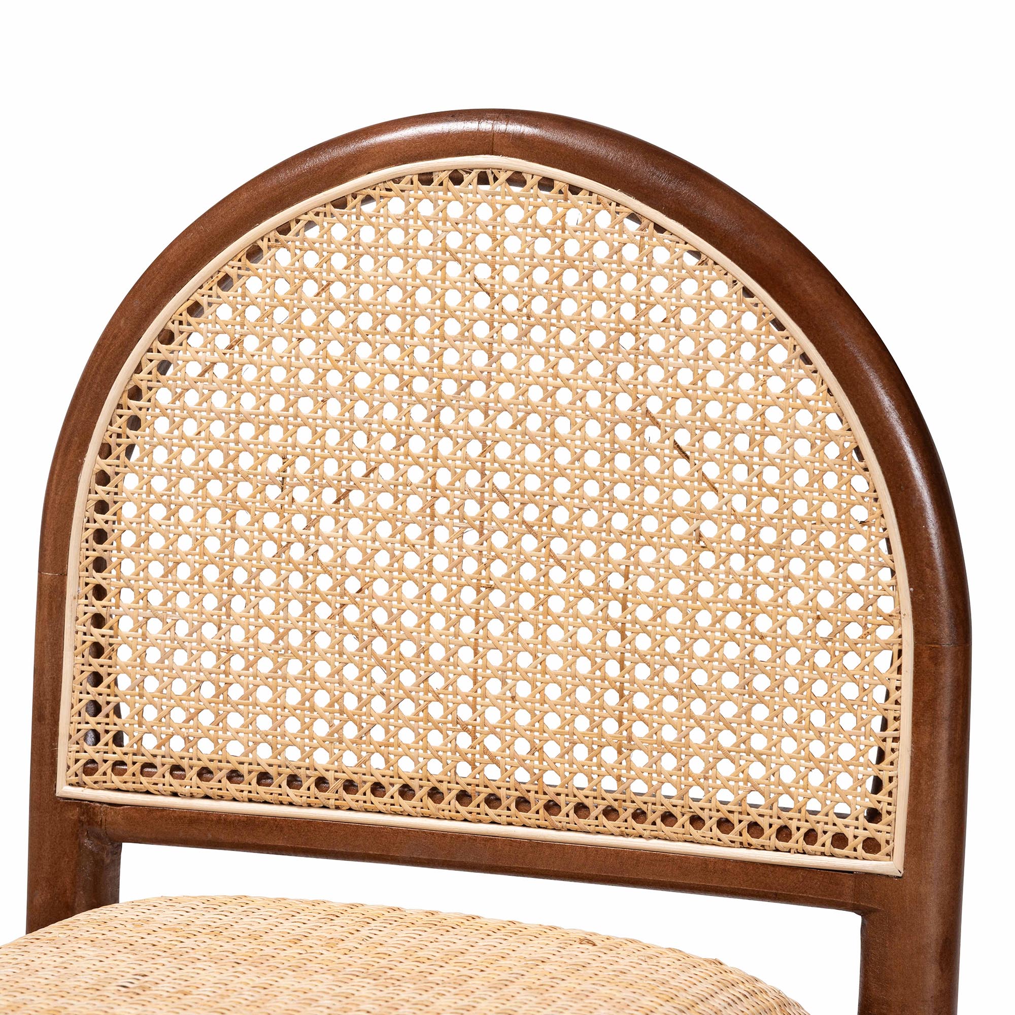 Mason Rattan and Acacia Wood Counter Stool
